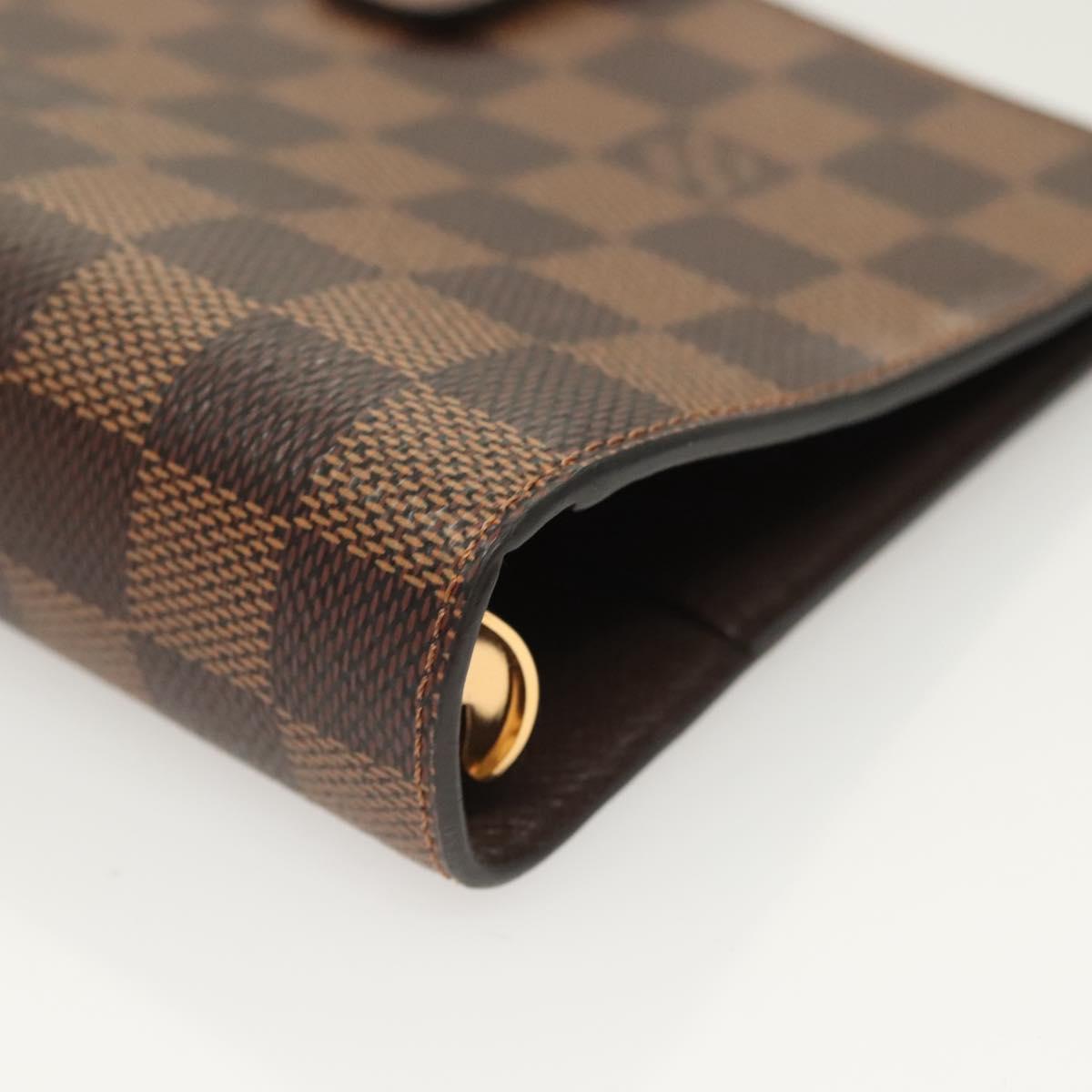 LOUIS VUITTON Damier Ebene Agenda MM Day Planner Cover R20240 LV Auth BA3262