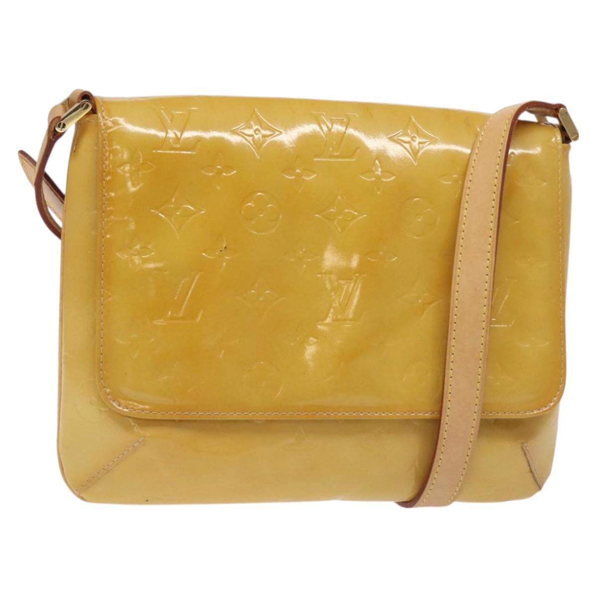 LOUIS VUITTON Monogram Vernis Thompson Street Bag Beige M91301 LV Auth BA3267
