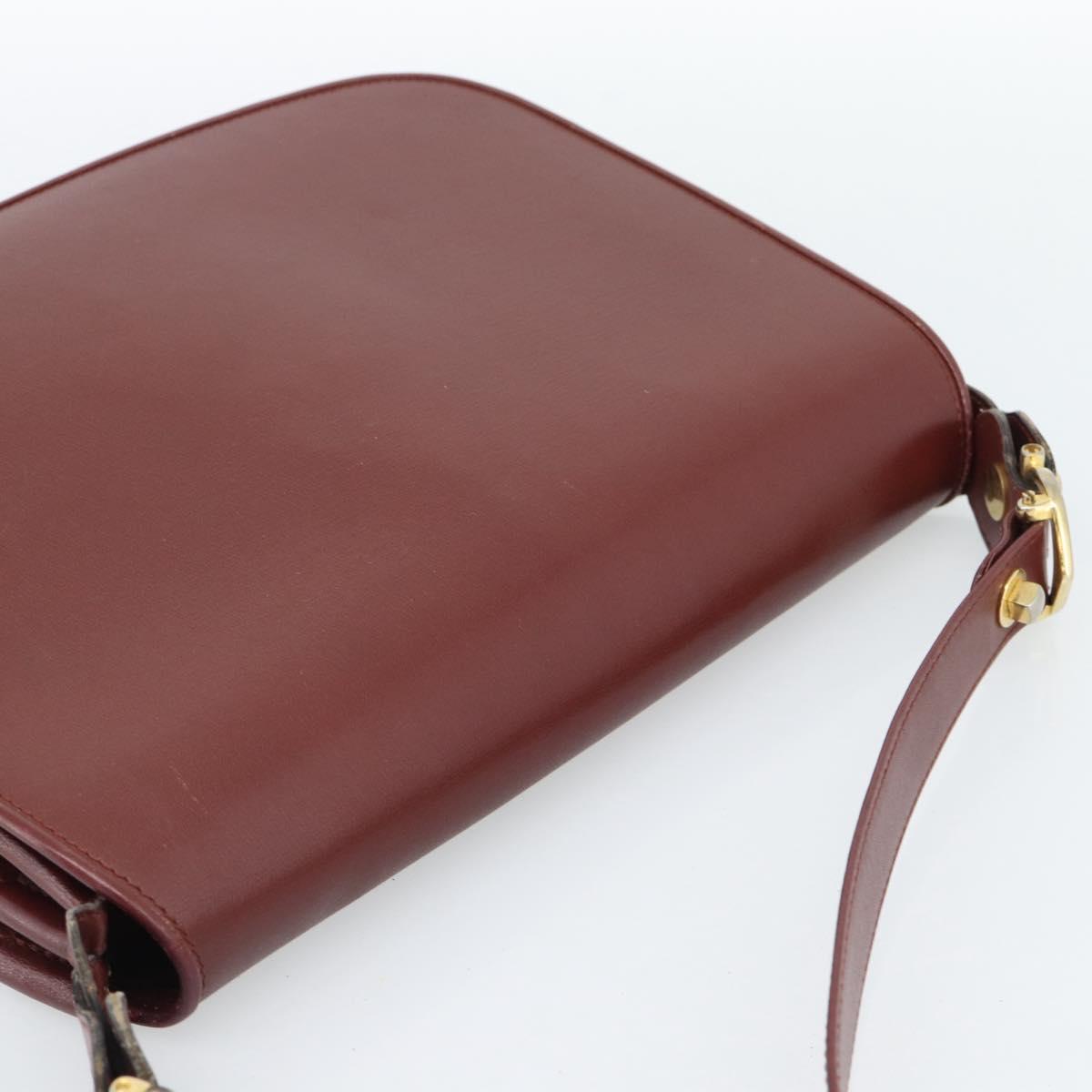 GUCCI Cartier GG Supreme Bag PVC Leather 2 Set Beige Bordeaux gold Auth BA3271