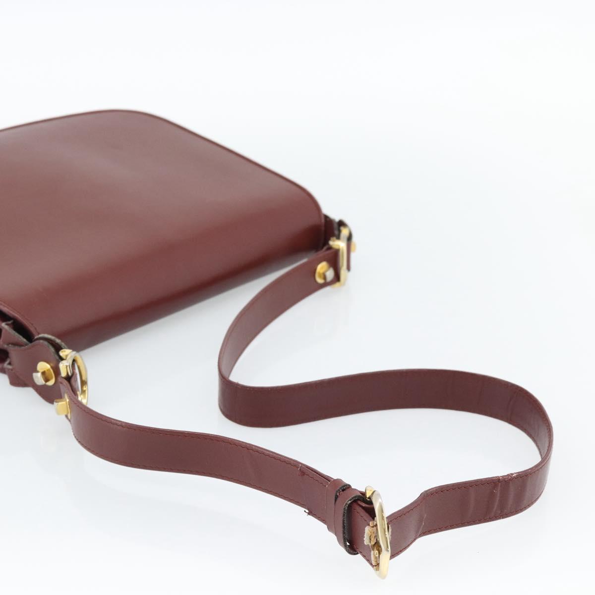 GUCCI Cartier GG Supreme Bag PVC Leather 2 Set Beige Bordeaux gold Auth BA3271