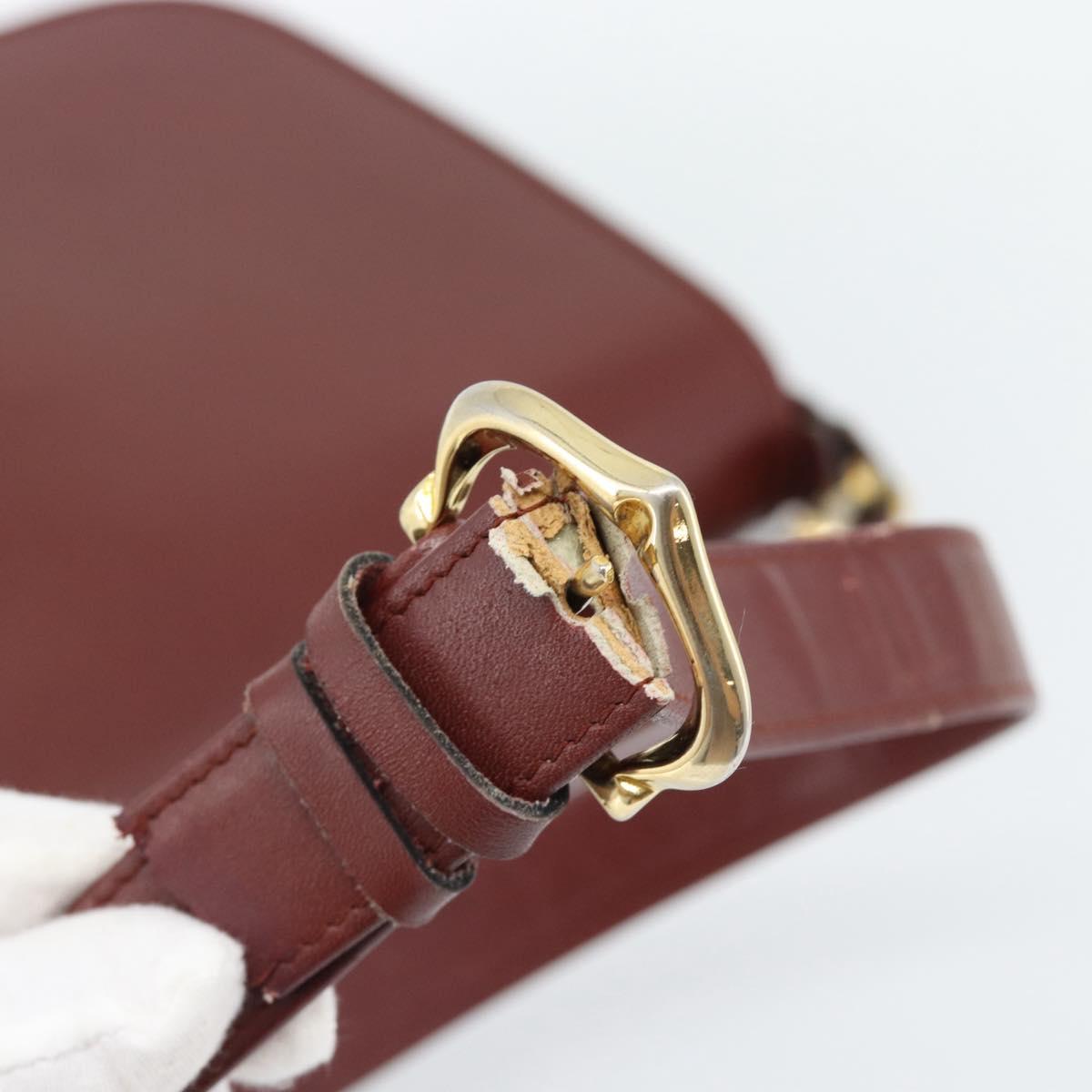 GUCCI Cartier GG Supreme Bag PVC Leather 2 Set Beige Bordeaux gold Auth BA3271