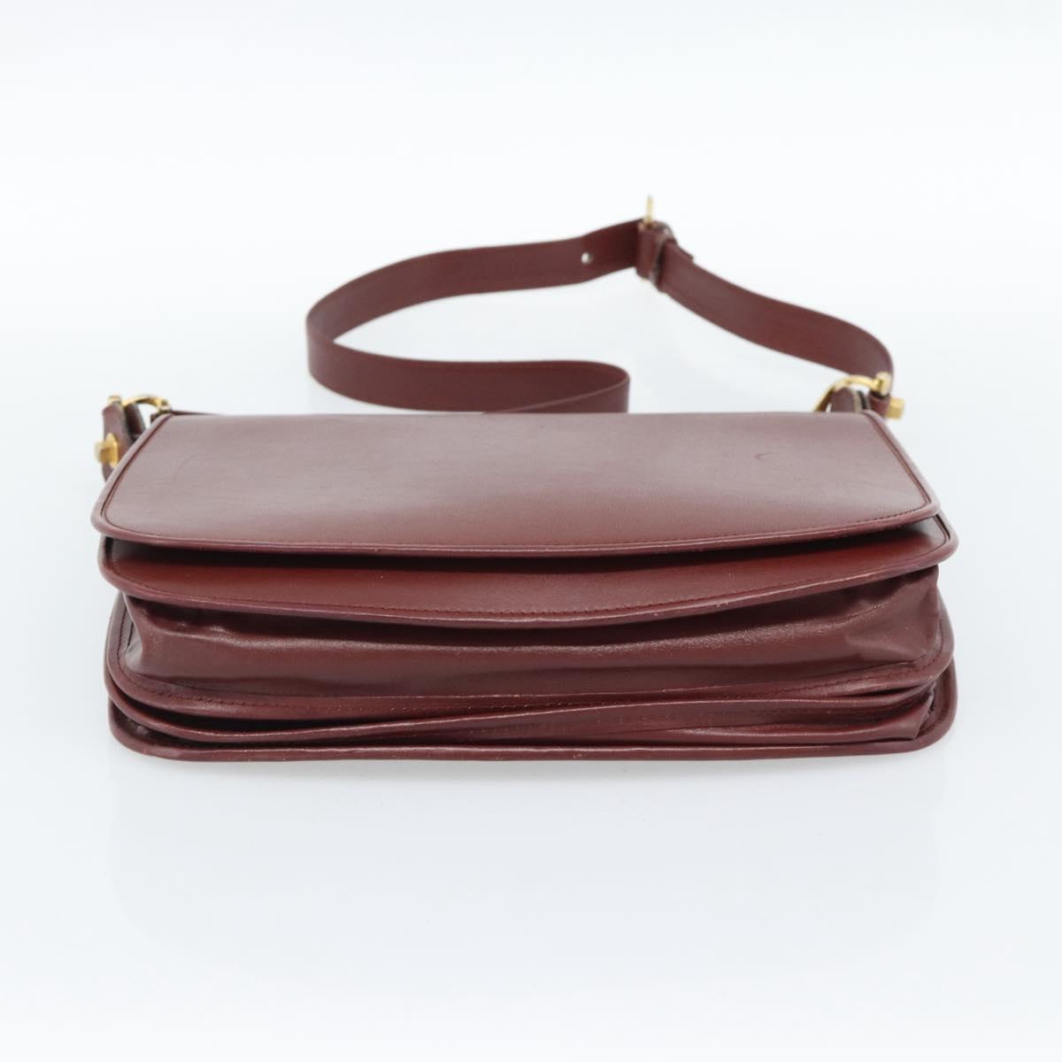GUCCI Cartier GG Supreme Bag PVC Leather 2 Set Beige Bordeaux gold Auth BA3271