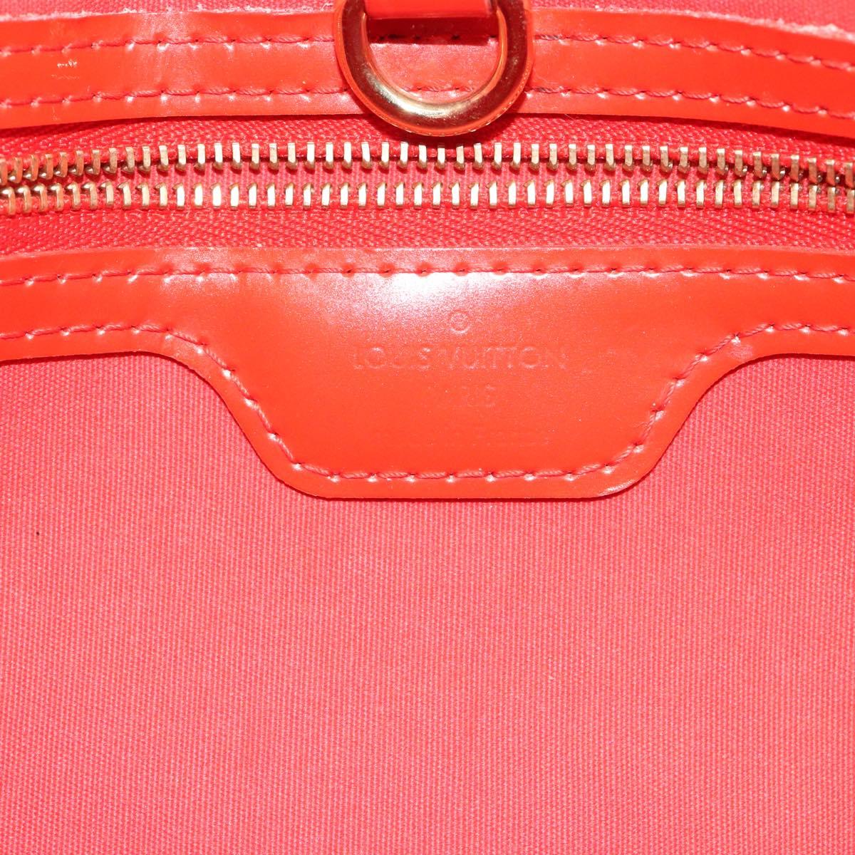 LOUIS VUITTON Vernis Wilshire PM Hand Bag Orenge Sunset M93644 LV Auth BA3277