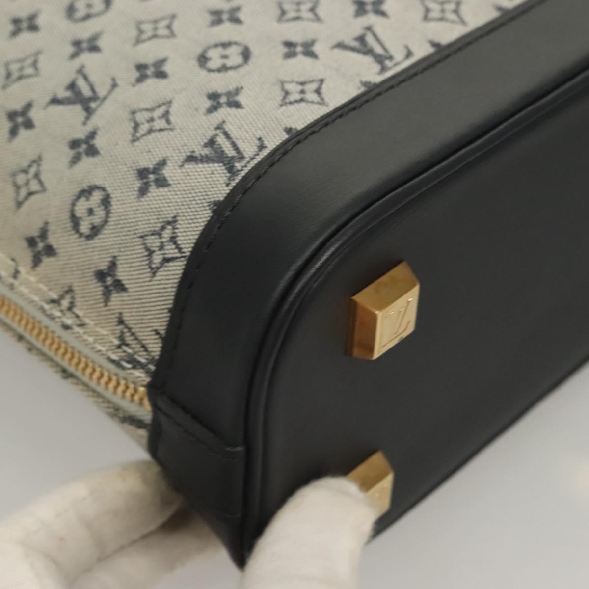 LOUIS VUITTON Monogram Mini Alma Haut Hand Bag Blue M92202 LV Auth BA3291