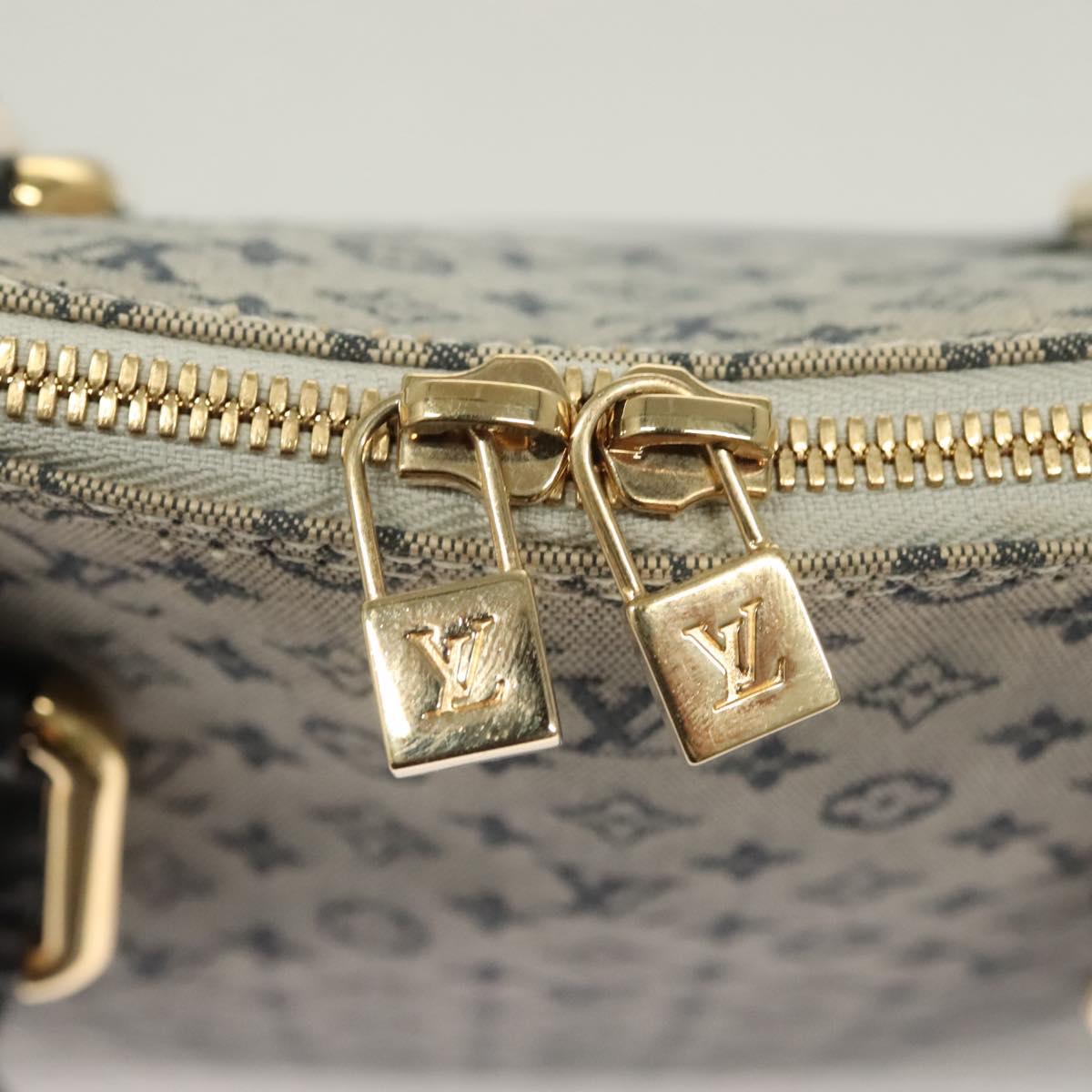 LOUIS VUITTON Monogram Mini Alma Haut Hand Bag Blue M92202 LV Auth BA3291