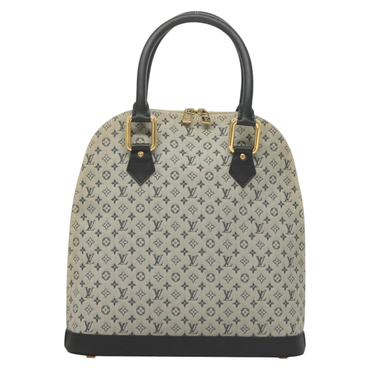 LOUIS VUITTON Monogram Mini Alma Haut Hand Bag Blue M92202 LV Auth BA3291