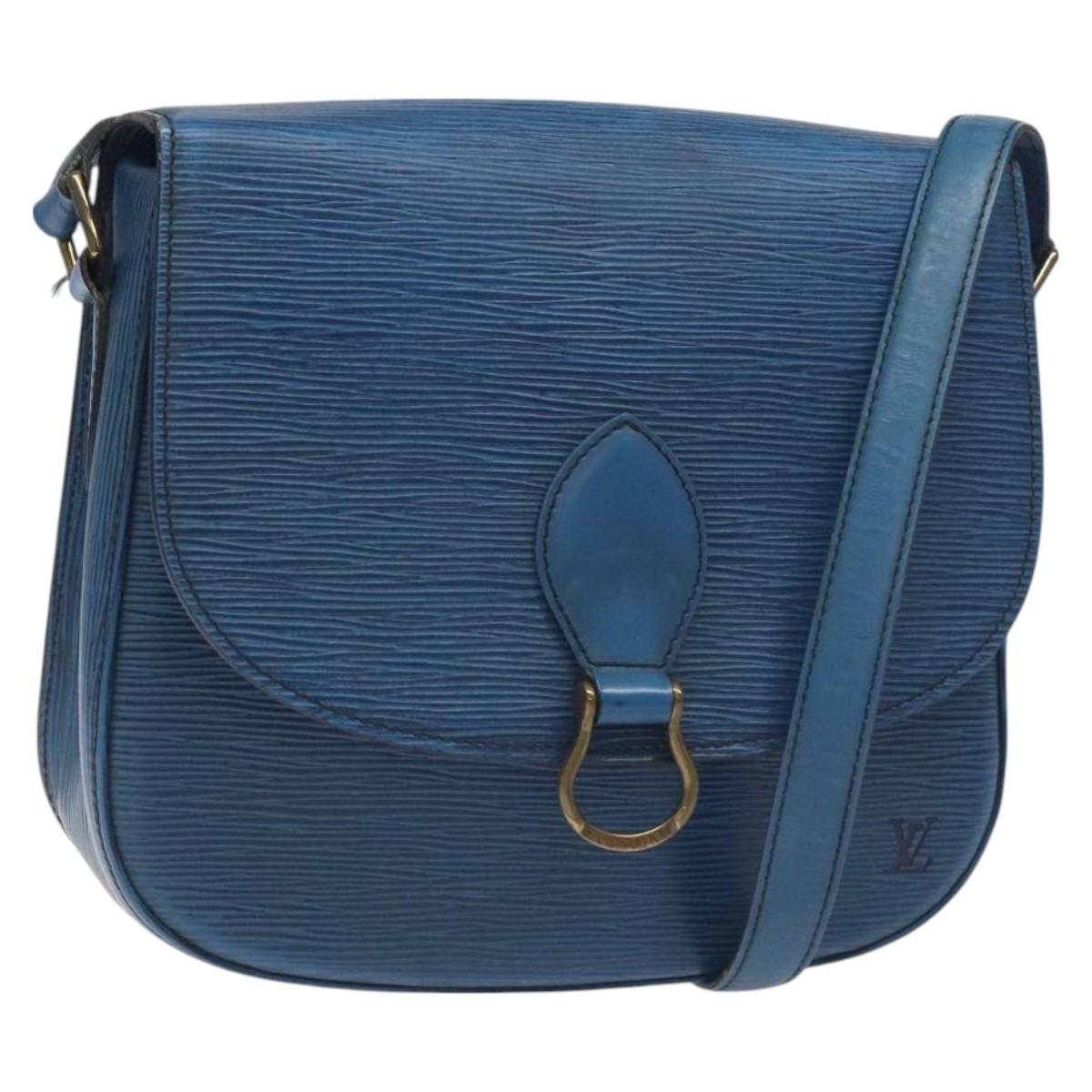 LOUIS VUITTON Epi Saint Cloud GM Shoulder Bag Toledo Blue M52195 LV Auth BA3294