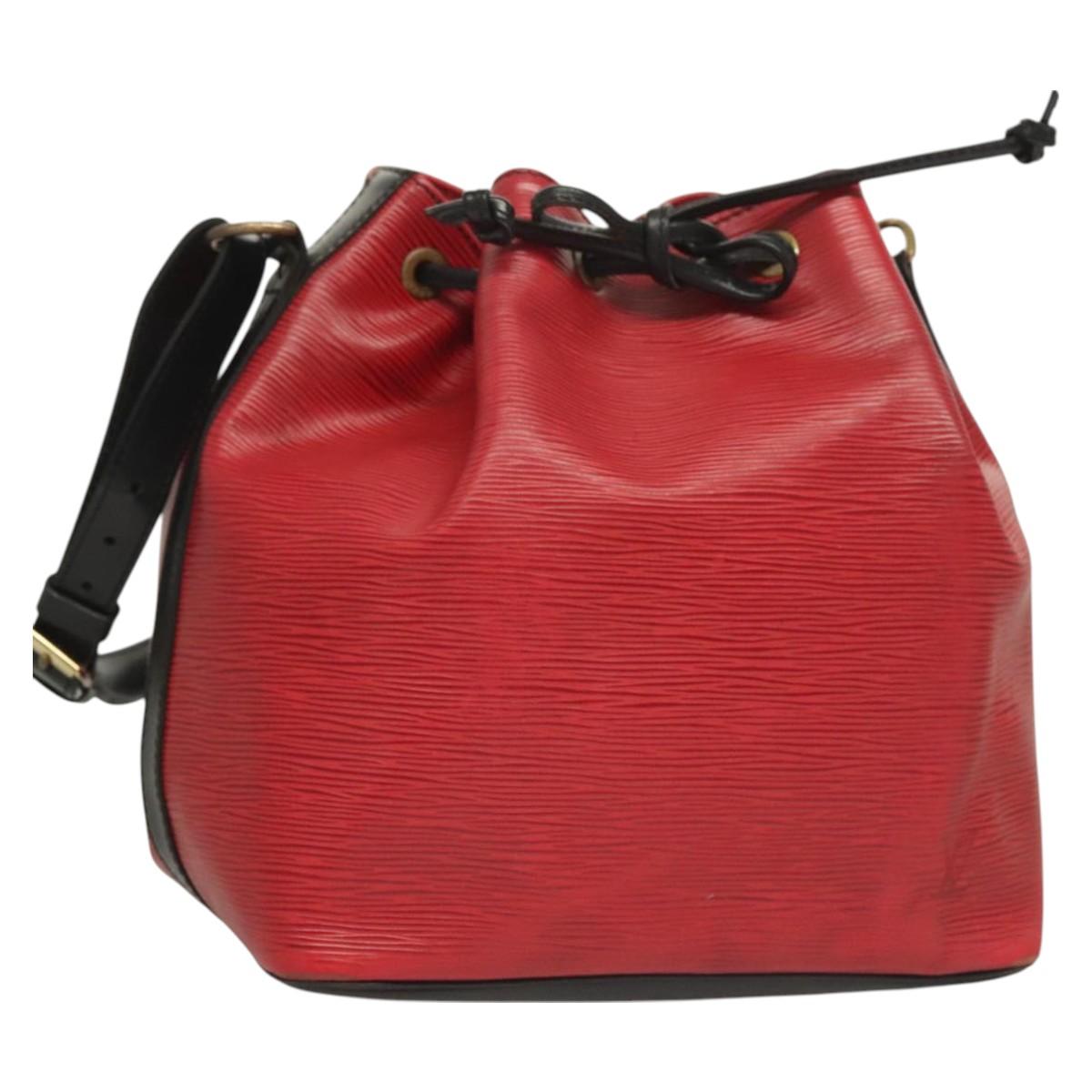 LOUIS VUITTON Epi Petit Noe Shoulder Bag Red M44107 LV Auth BA3298