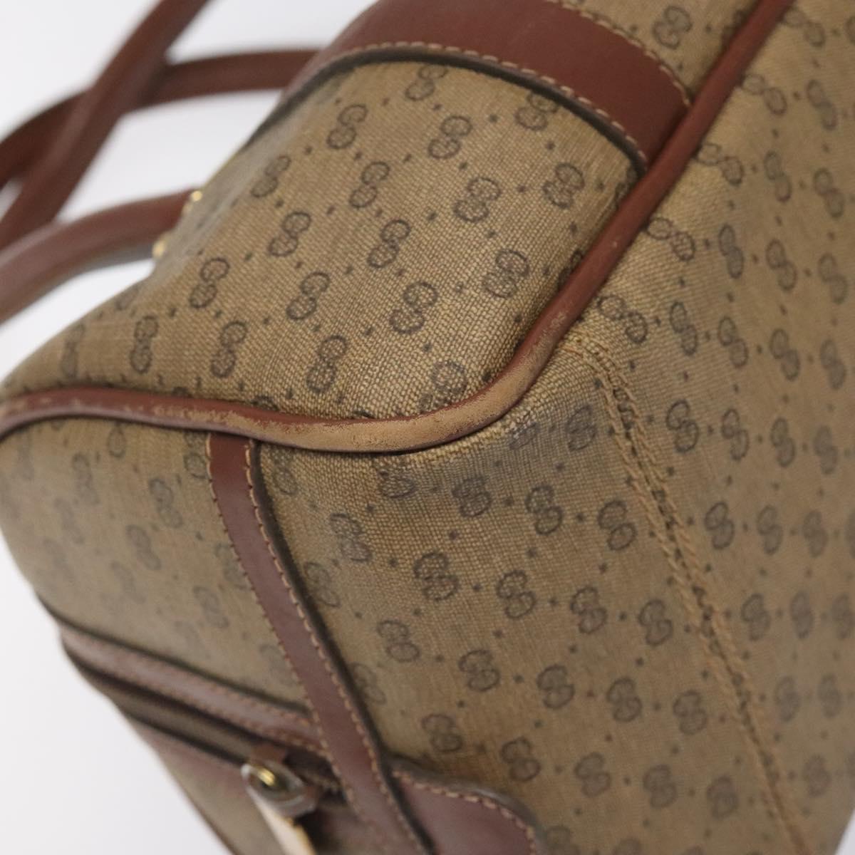 GUCCI Micro GG Supreme Hand Bag PVC Beige Gold 000 58 0040 Auth BA3300