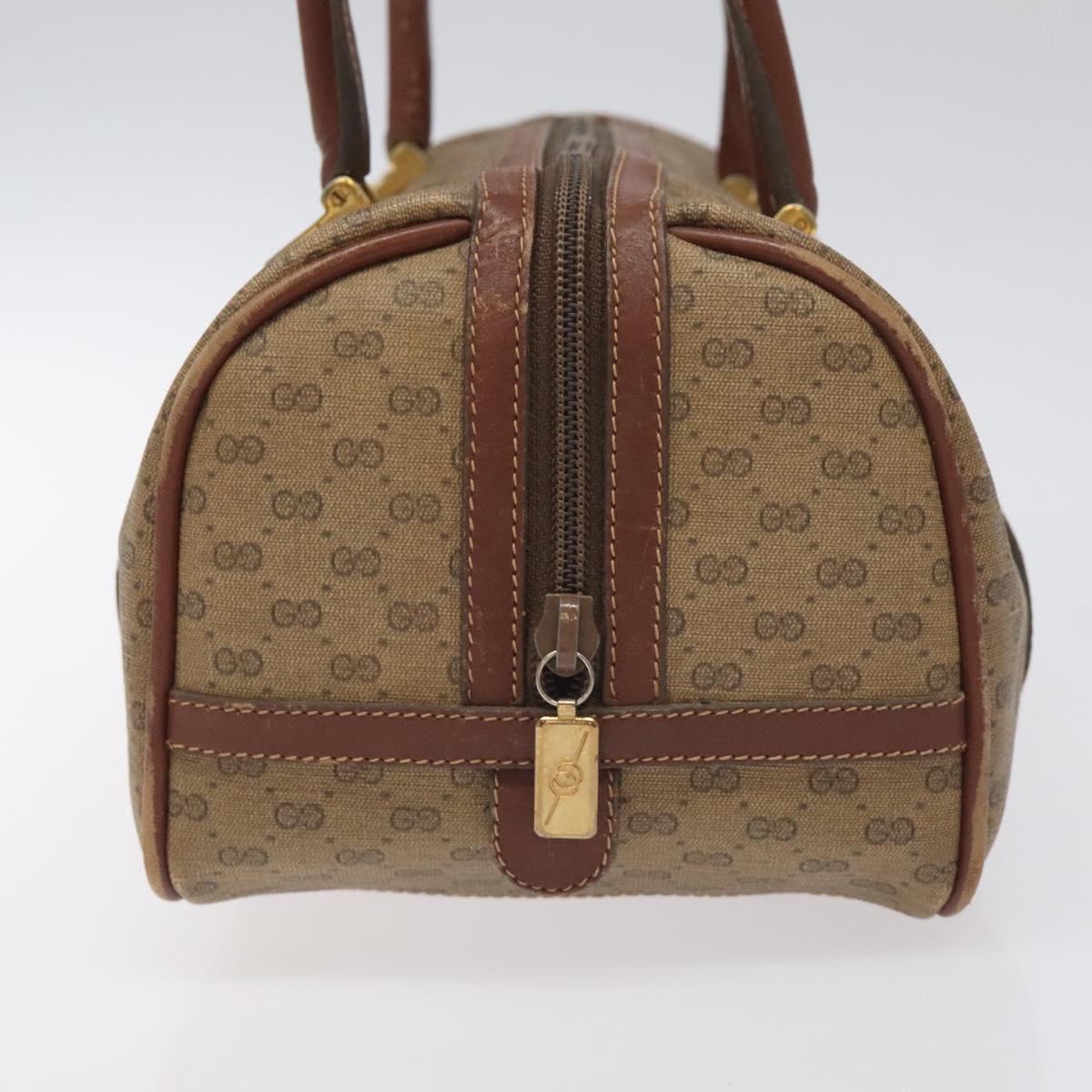 GUCCI Micro GG Supreme Hand Bag PVC Beige Gold 000 58 0040 Auth BA3300