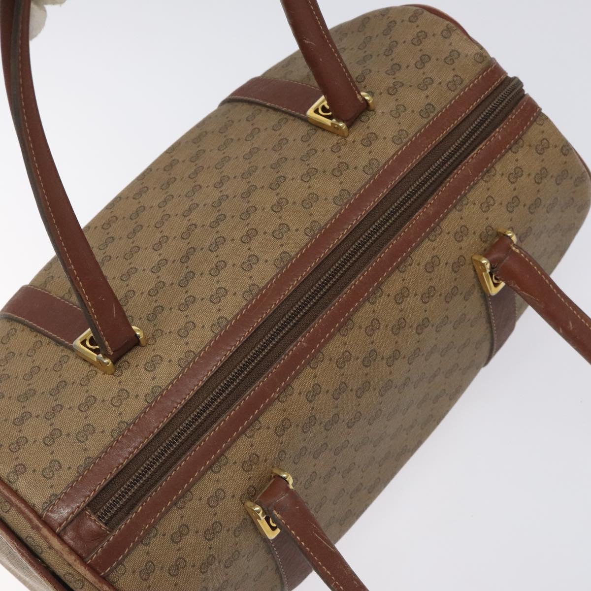 GUCCI Micro GG Supreme Hand Bag PVC Beige Gold 000 58 0040 Auth BA3300