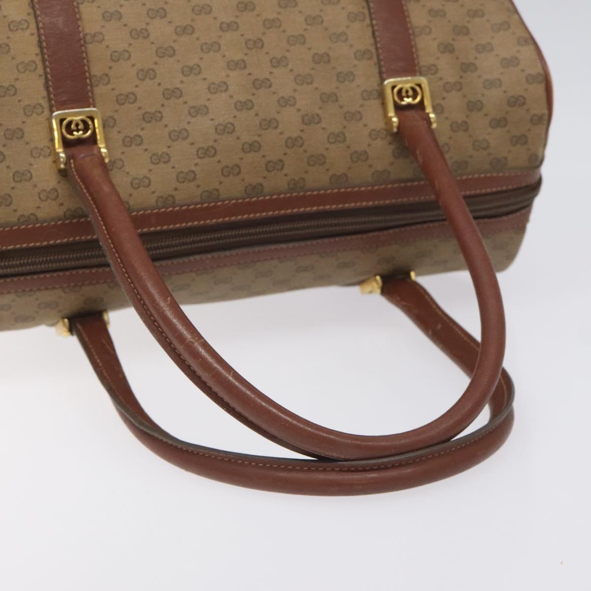 GUCCI Micro GG Supreme Hand Bag PVC Beige Gold 000 58 0040 Auth BA3300