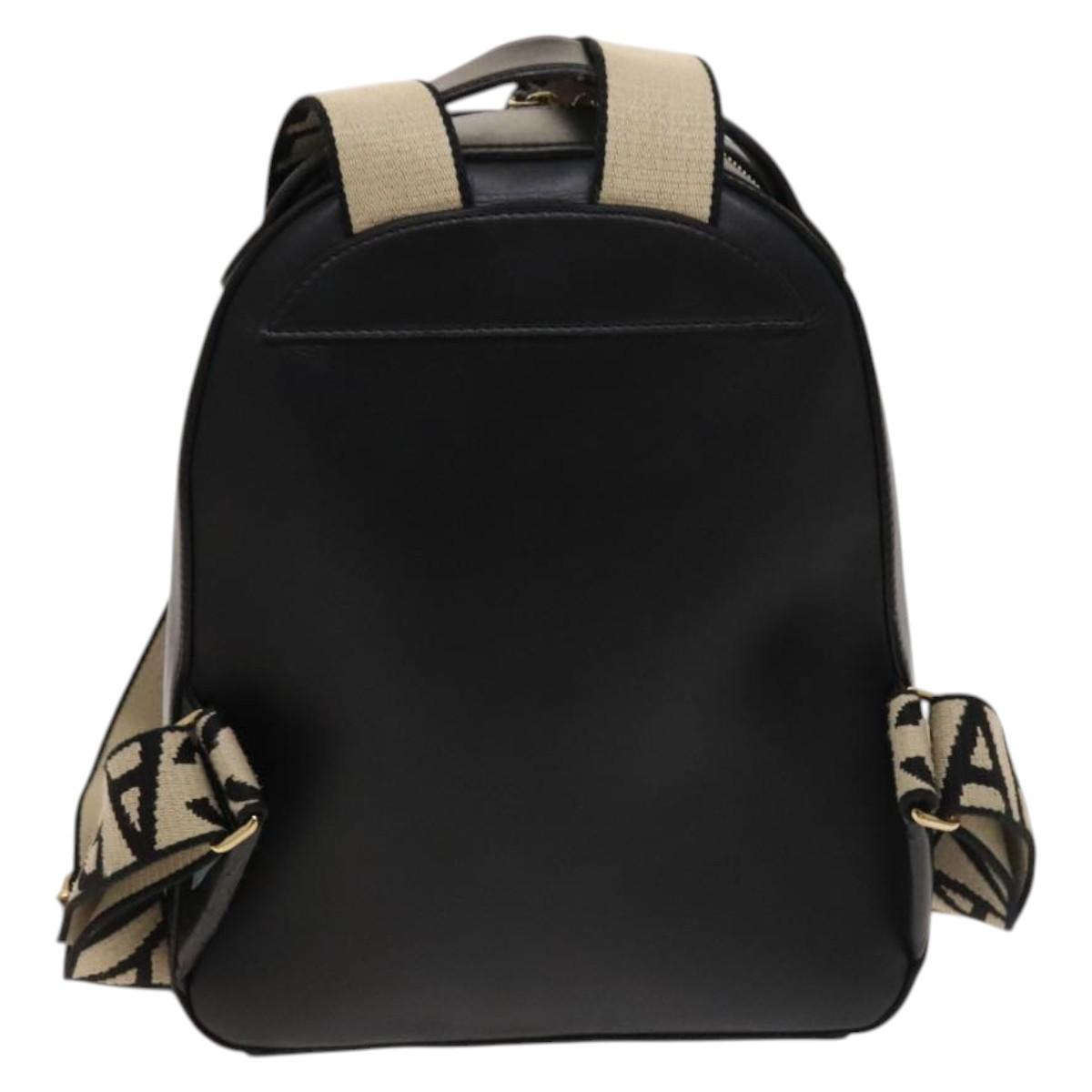 Stella MacCartney Backpack Leather Black Gold 594165 Auth BA3320