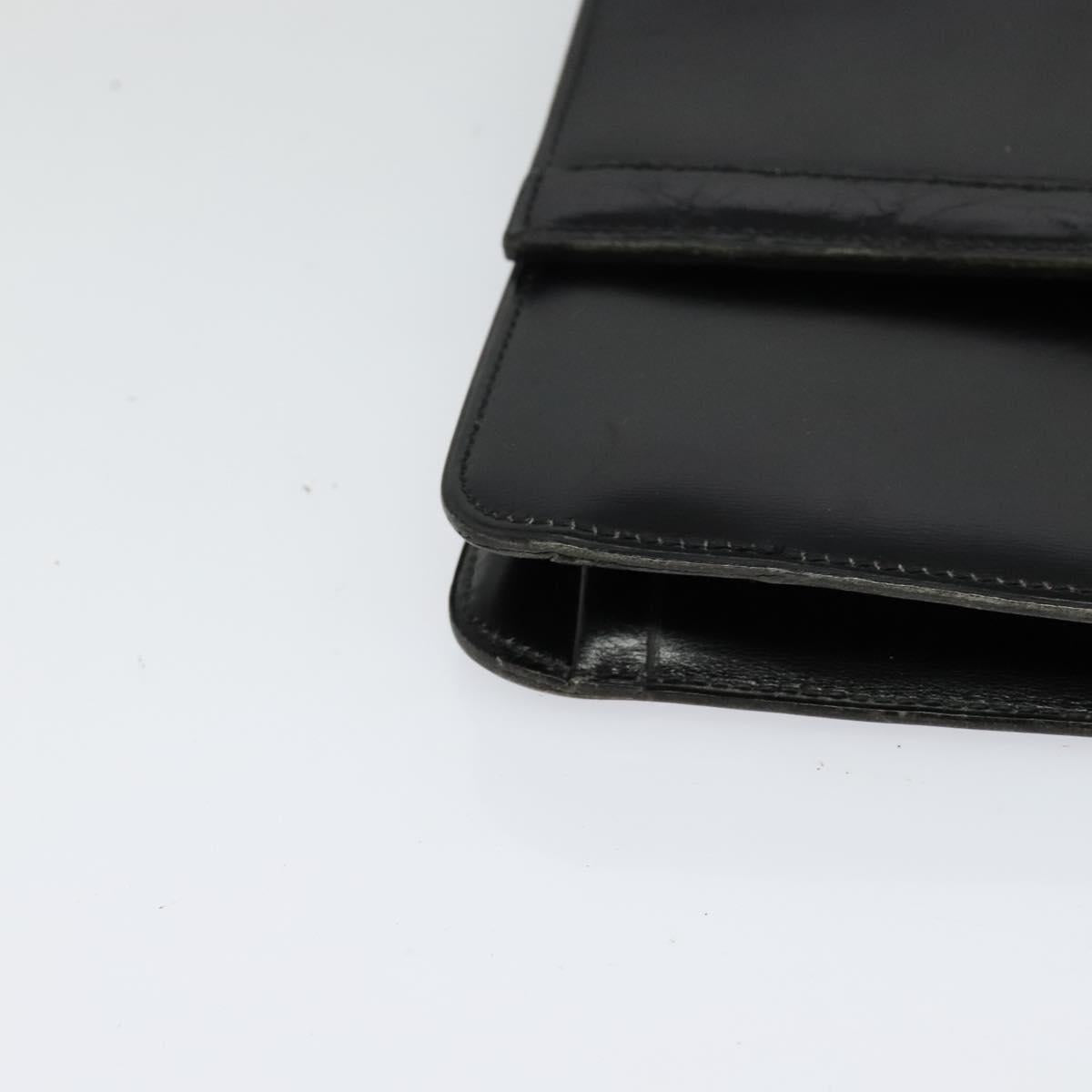 Christian Dior Shoulder Bag Leather Black Gold Auth BA3321