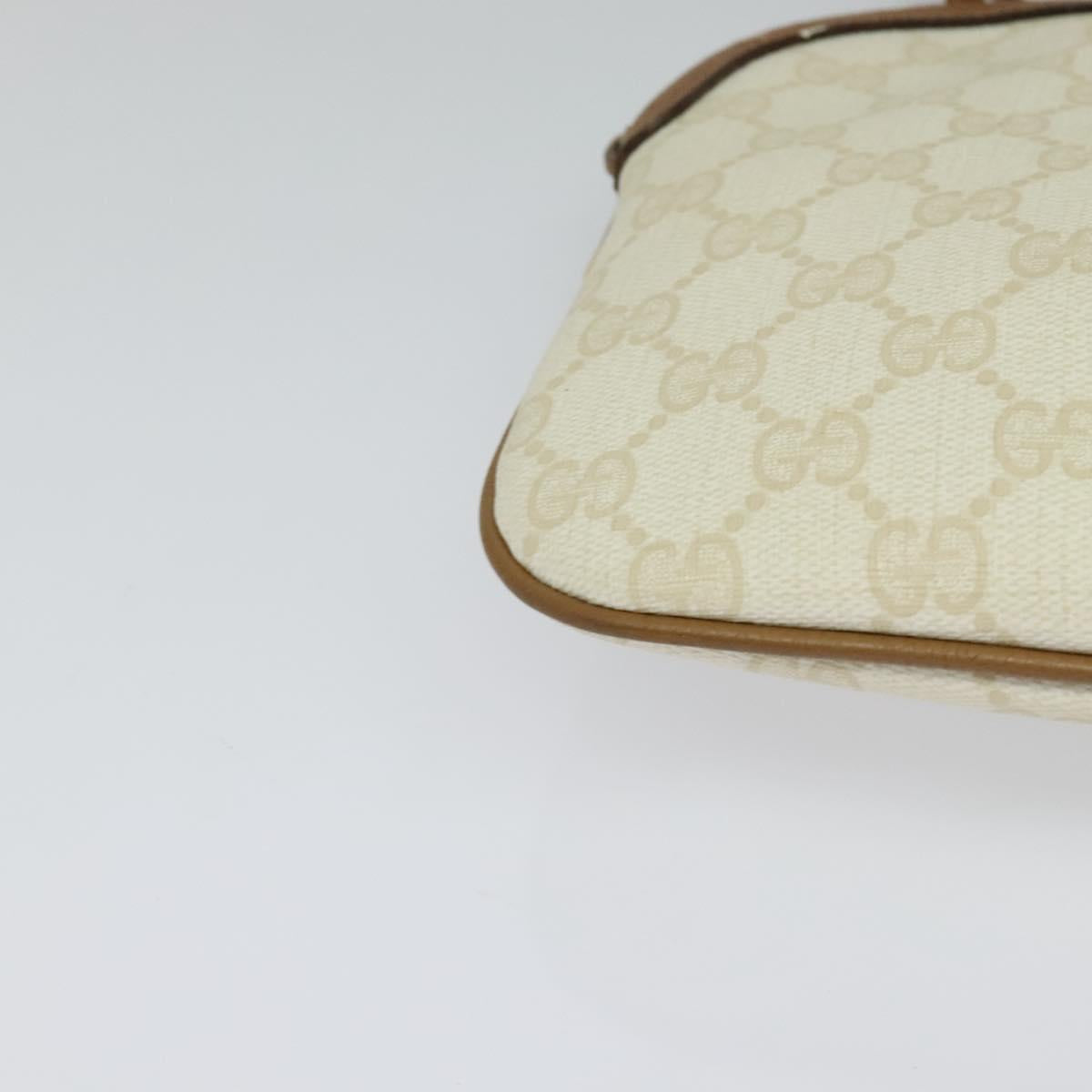 GUCCI GG Supreme Shoulder Bag PVC White Gold 904 02 047 Auth BA3348