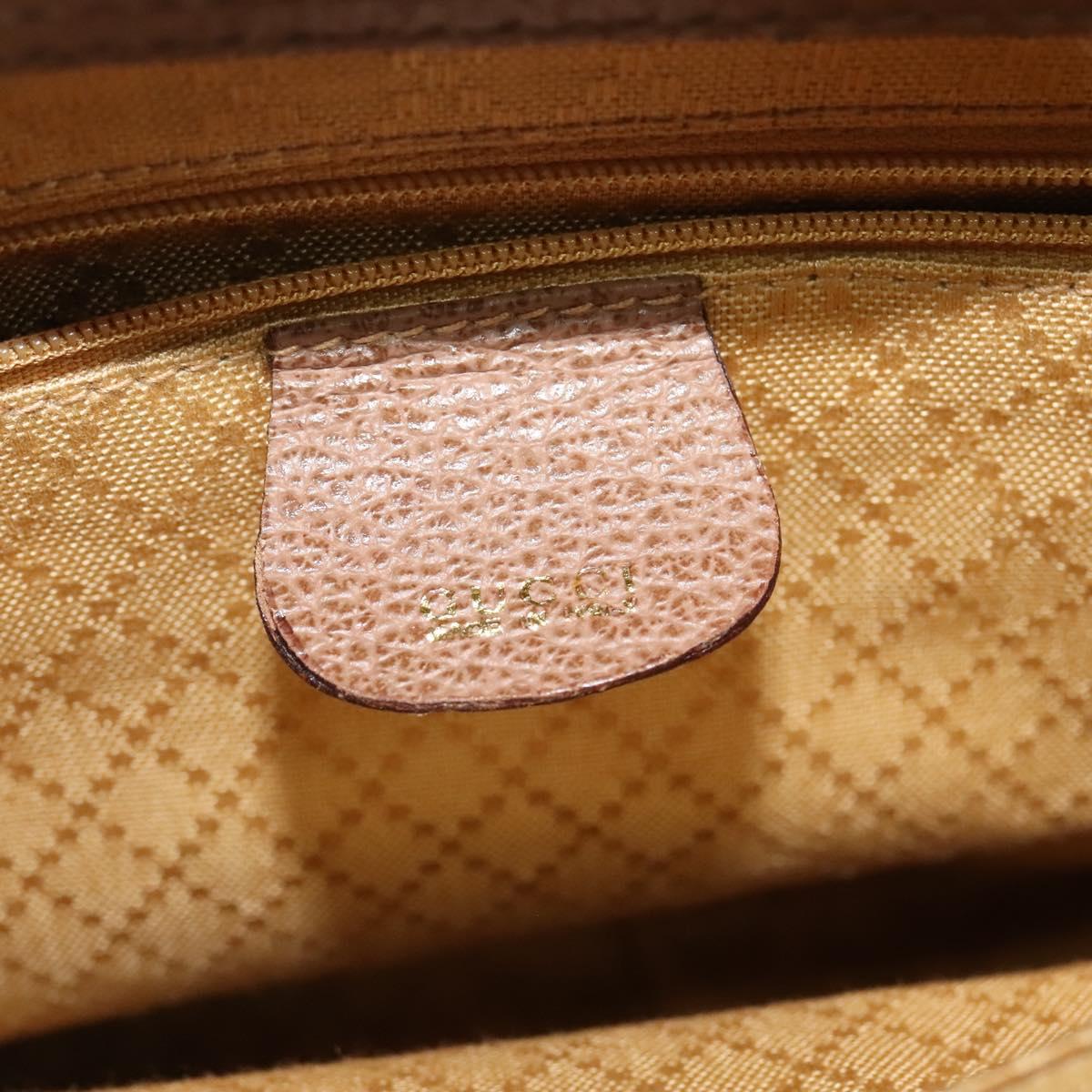 GUCCI Bamboo Hand Bag Suede Leather 2way Beige Gold Auth BA3351
