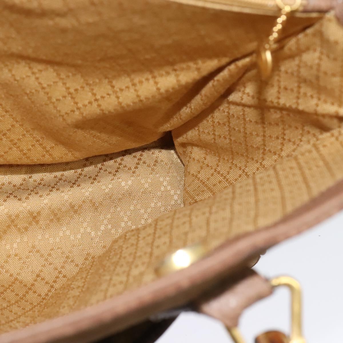 GUCCI Bamboo Hand Bag Suede Leather 2way Beige Gold Auth BA3351