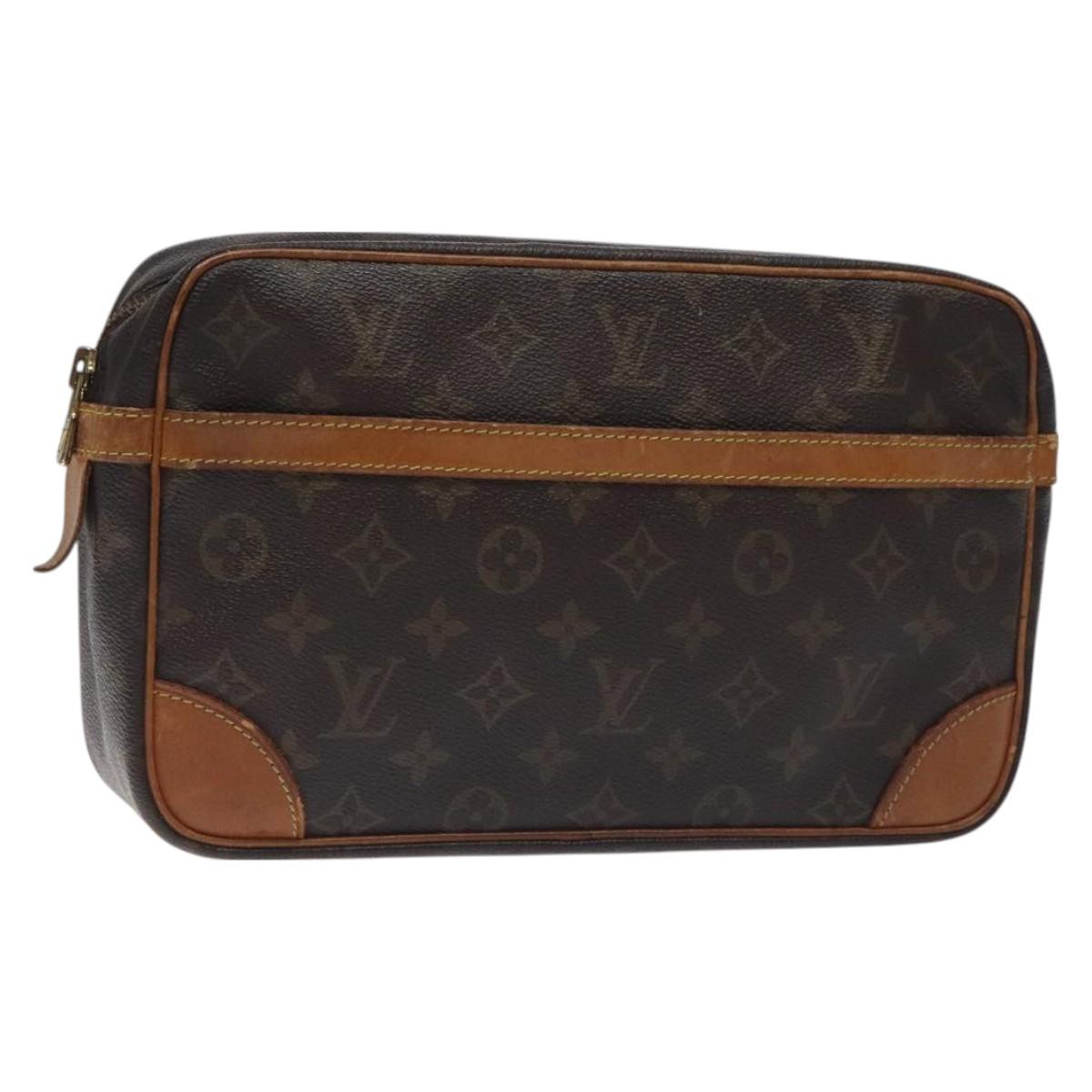 LOUIS VUITTON Monogram Compiegne 28 Clutch Bag M51845 LV Auth BA3364
