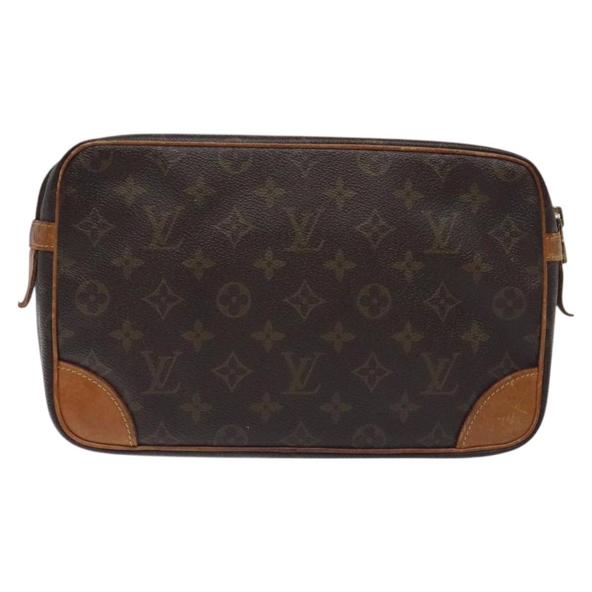 LOUIS VUITTON Monogram Compiegne 28 Clutch Bag M51845 LV Auth BA3364