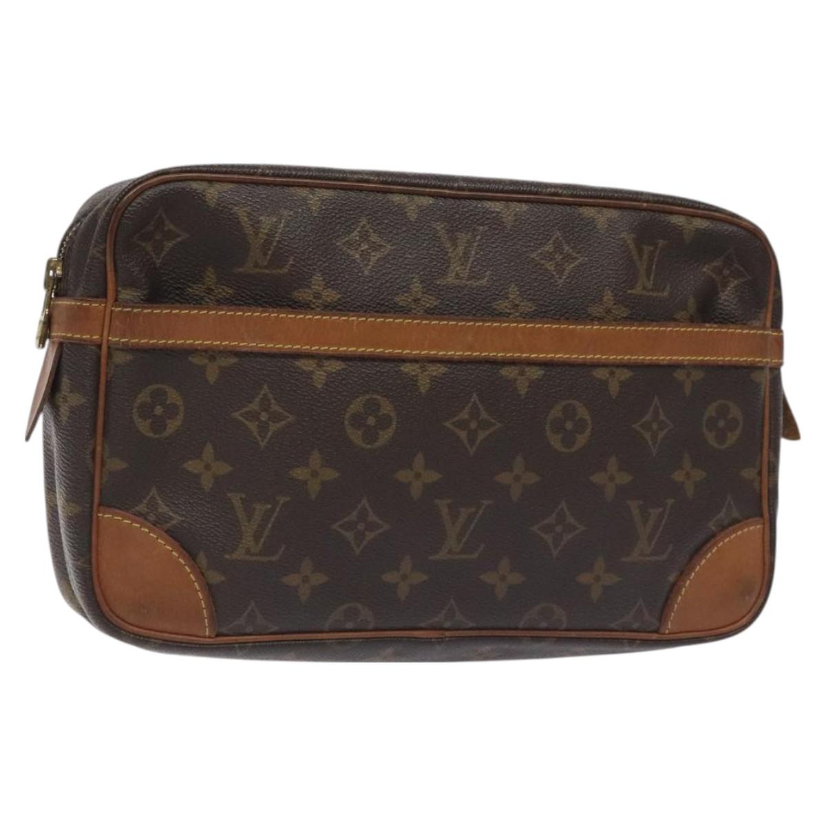 LOUIS VUITTON Monogram Compiegne 28 Clutch Bag M51845 LV Auth BA3365