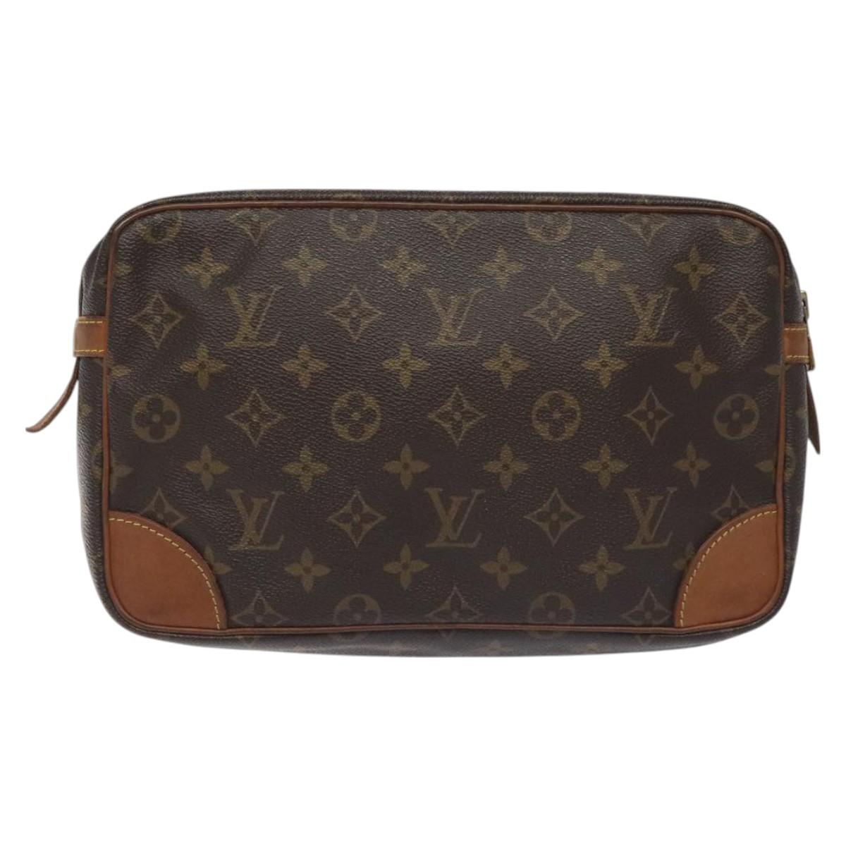 LOUIS VUITTON Monogram Compiegne 28 Clutch Bag M51845 LV Auth BA3365