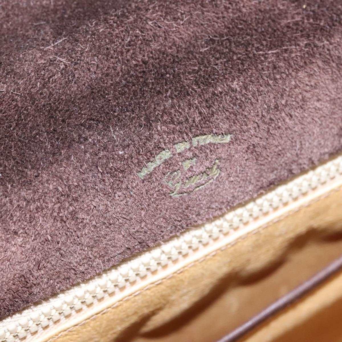 GUCCI Hand Bag Suede Brown Auth BA337