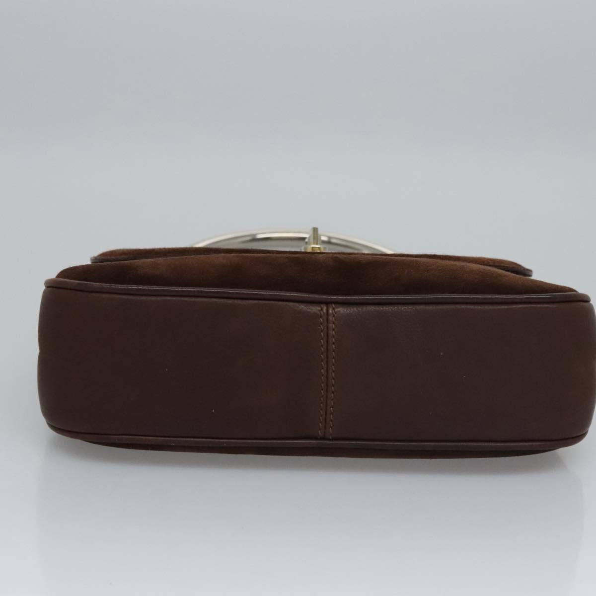 GUCCI Hand Bag Suede Brown Auth BA337