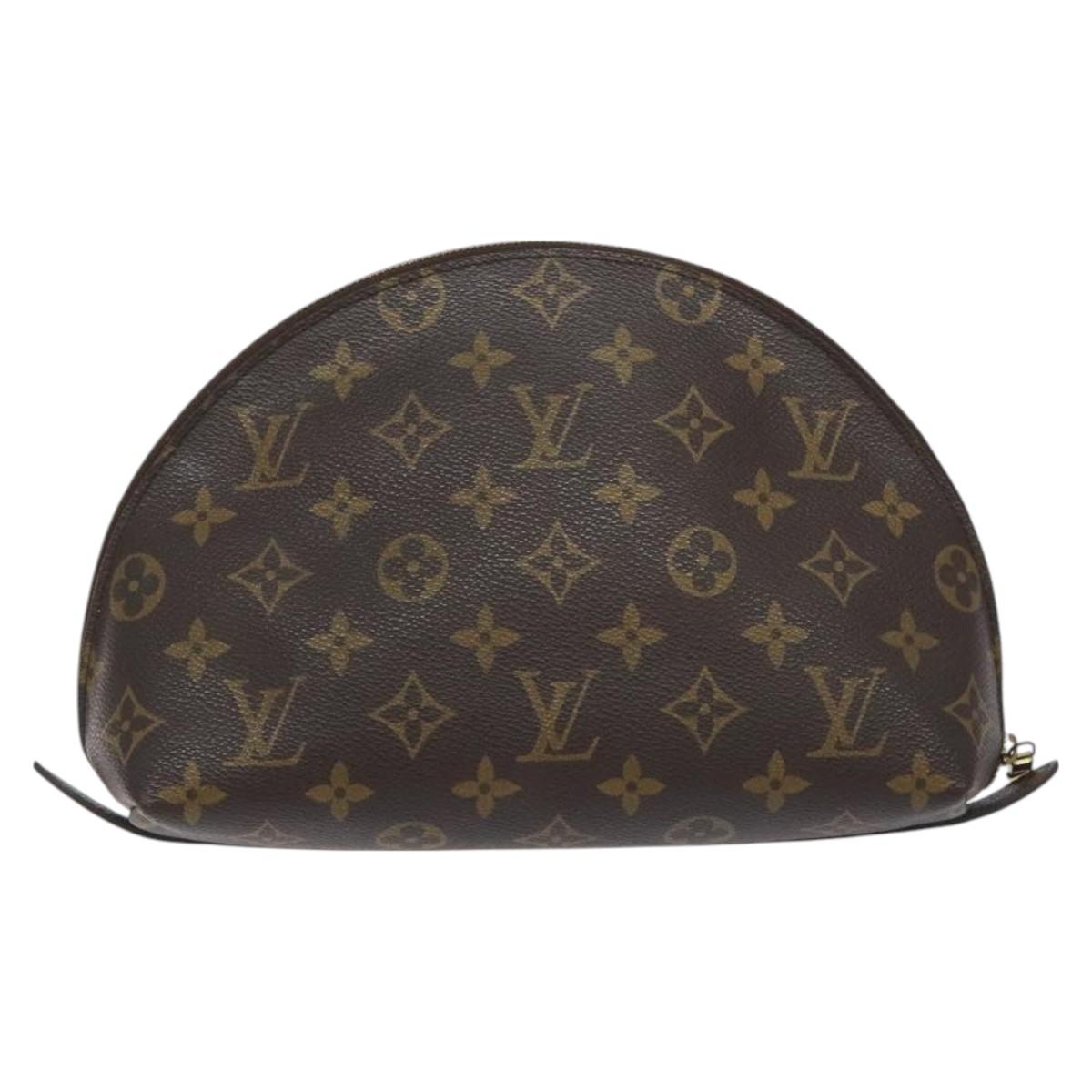 LOUIS VUITTON Monogram Trousse Demi Ronde Cosmetic Pouch M47520 LV Auth BA3370