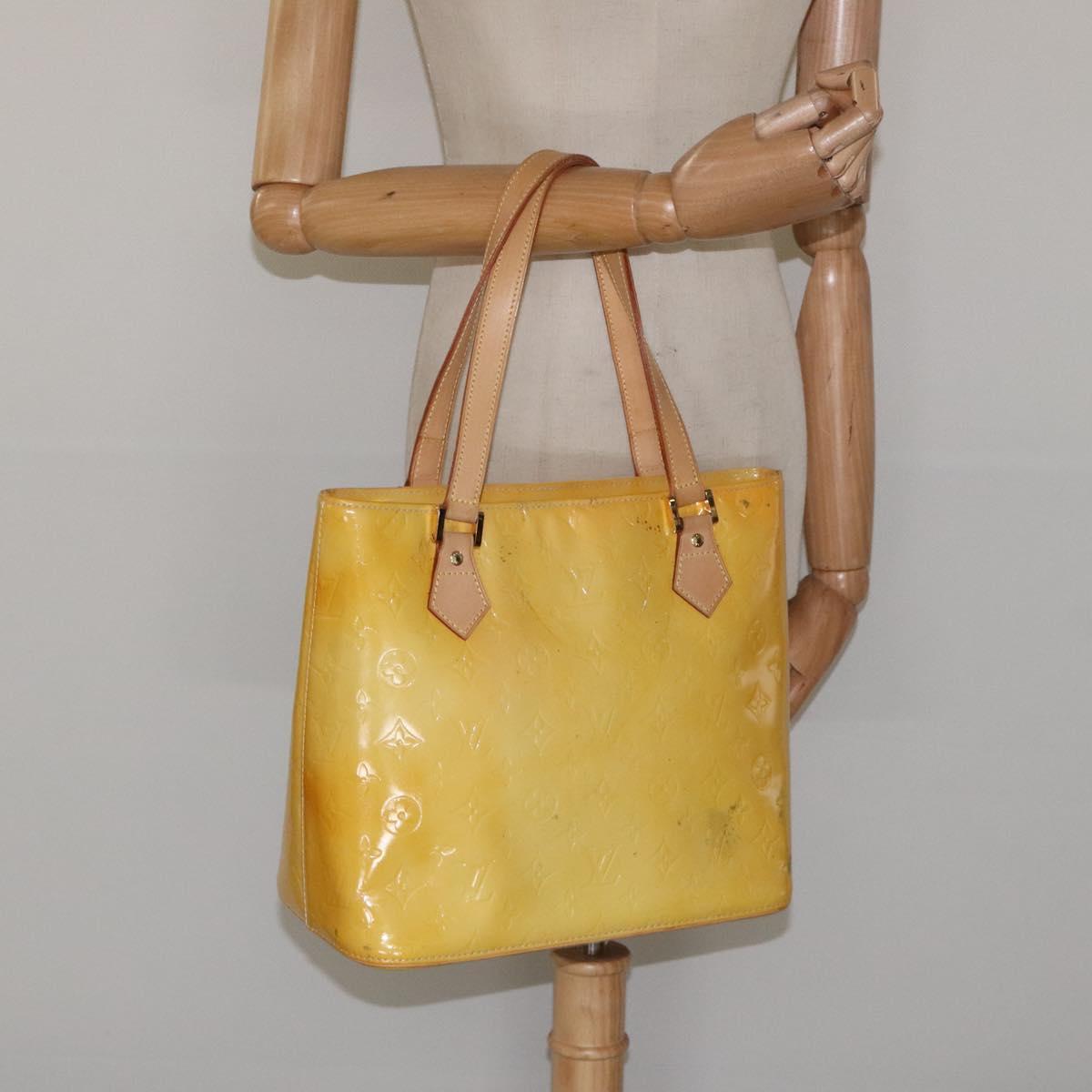 LOUIS VUITTON Monogram Vernis Houston Hand Bag Gris M91053 LV Auth BA339