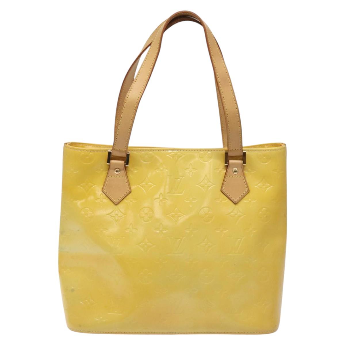 LOUIS VUITTON Monogram Vernis Houston Hand Bag Gris M91053 LV Auth BA339