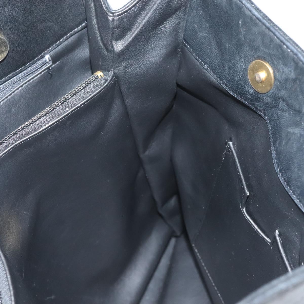 BALLY Tote Bag Leather Black Gold Auth BA3412