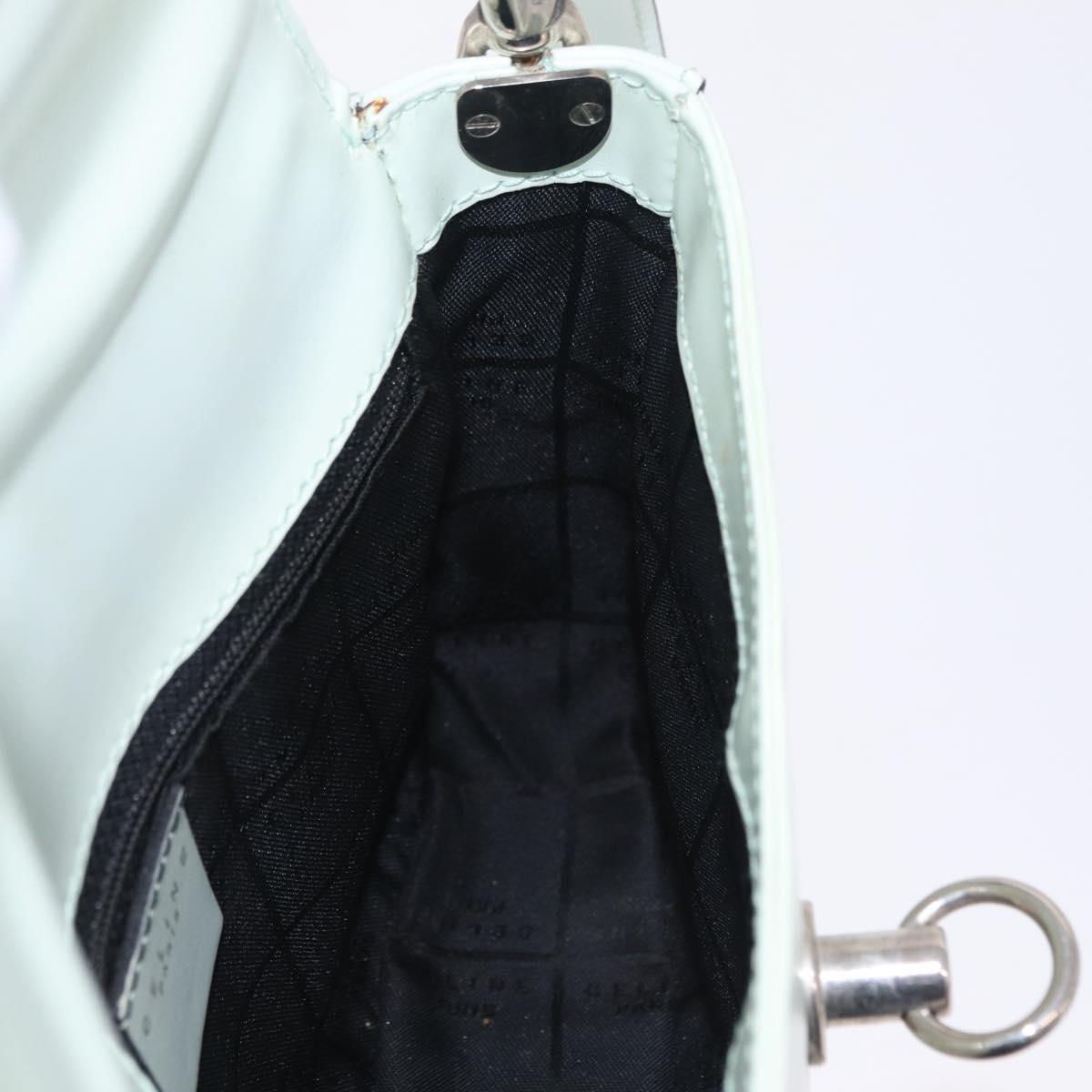 CELINE Shoulder Bag Leather Peppermint Silver Auth BA3419