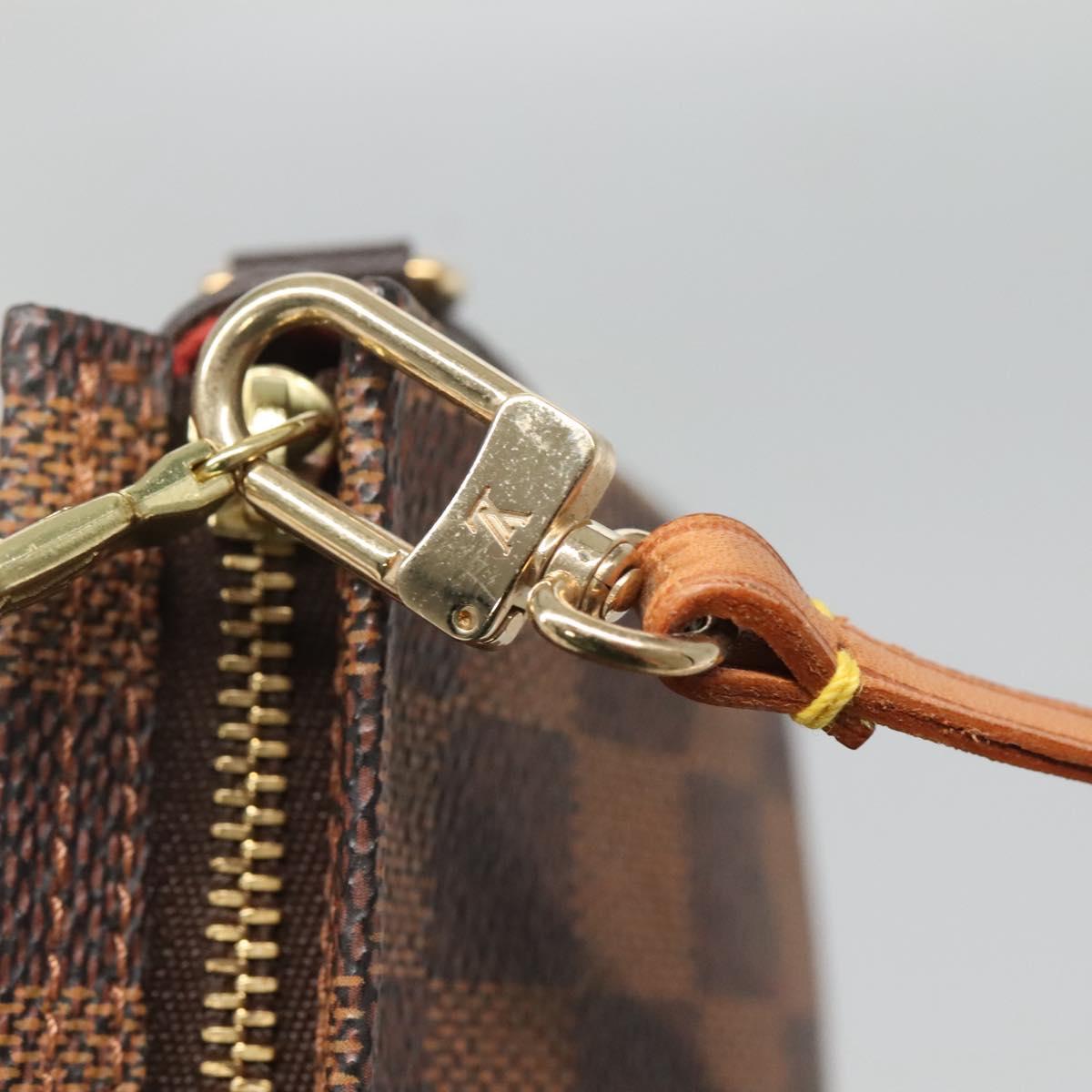 LOUIS VUITTON Damier Ebene Trousse Makeup Pouch N51982 LV Auth BA3421