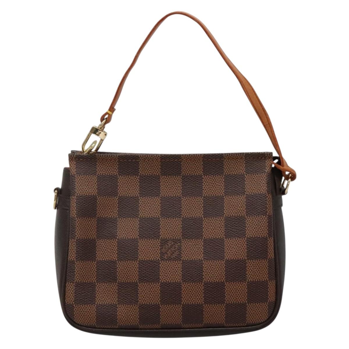 LOUIS VUITTON Damier Ebene Trousse Makeup Pouch N51982 LV Auth BA3421