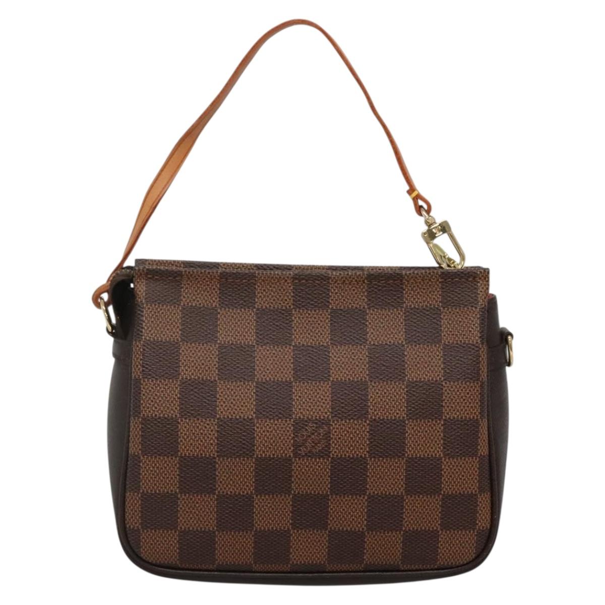 LOUIS VUITTON Damier Ebene Trousse Makeup Pouch N51982 LV Auth BA3421