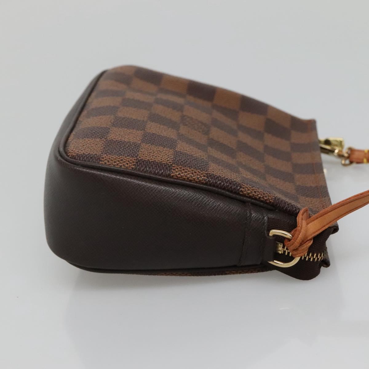 LOUIS VUITTON Damier Ebene Trousse Makeup Pouch N51982 LV Auth BA3421