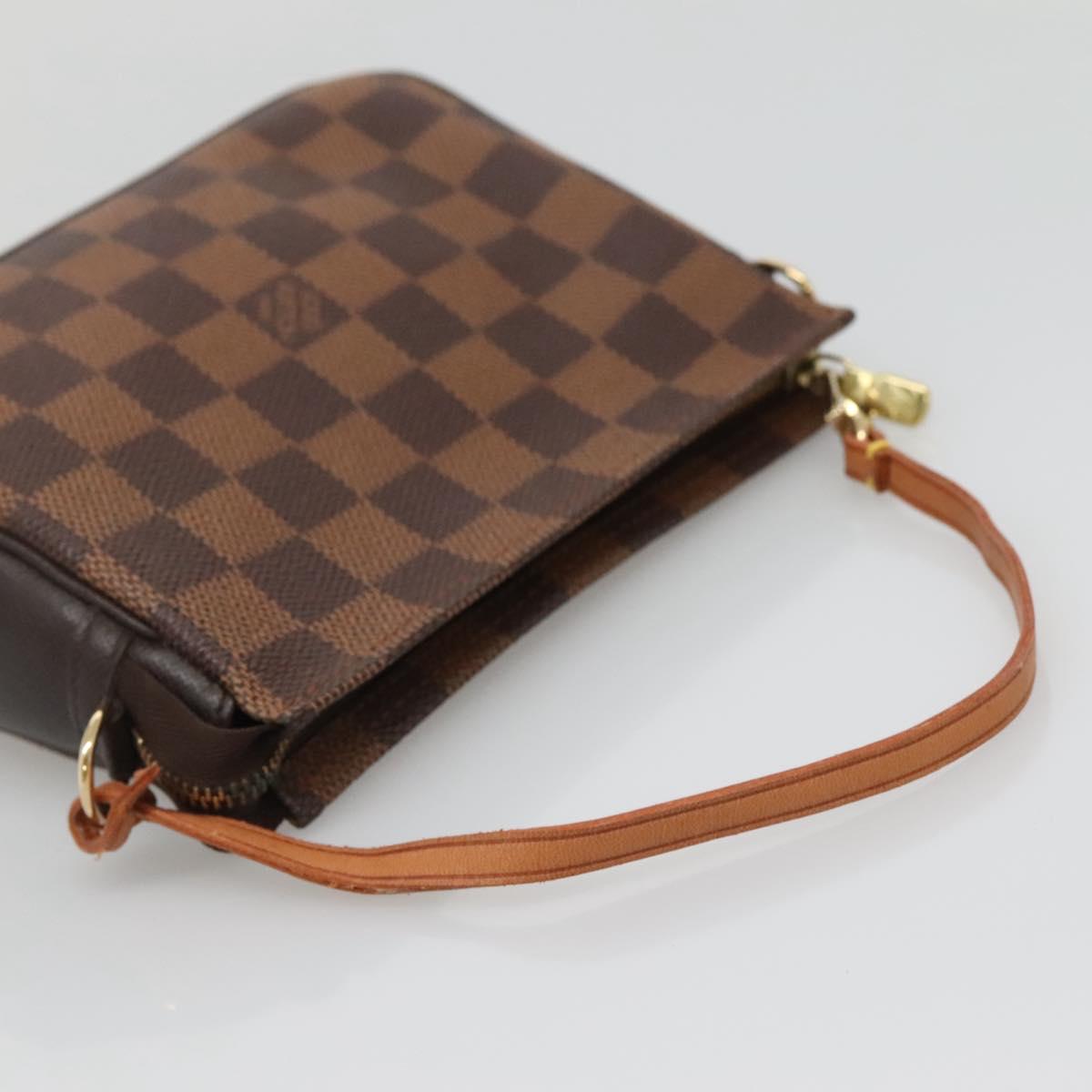 LOUIS VUITTON Damier Ebene Trousse Makeup Pouch N51982 LV Auth BA3421