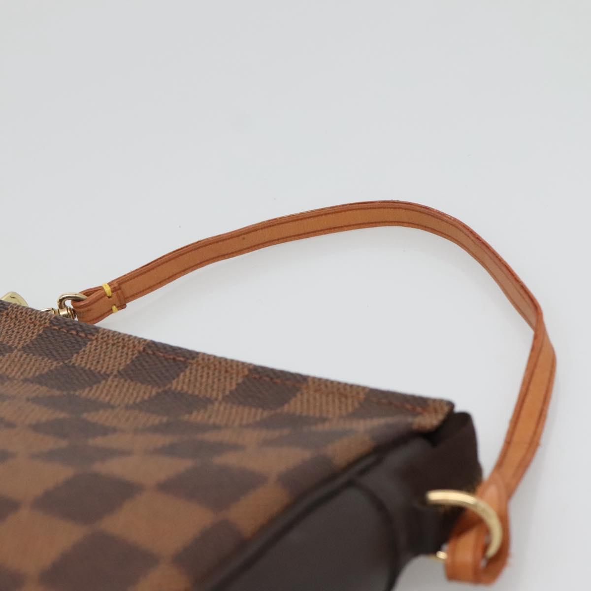 LOUIS VUITTON Damier Ebene Trousse Makeup Pouch N51982 LV Auth BA3421