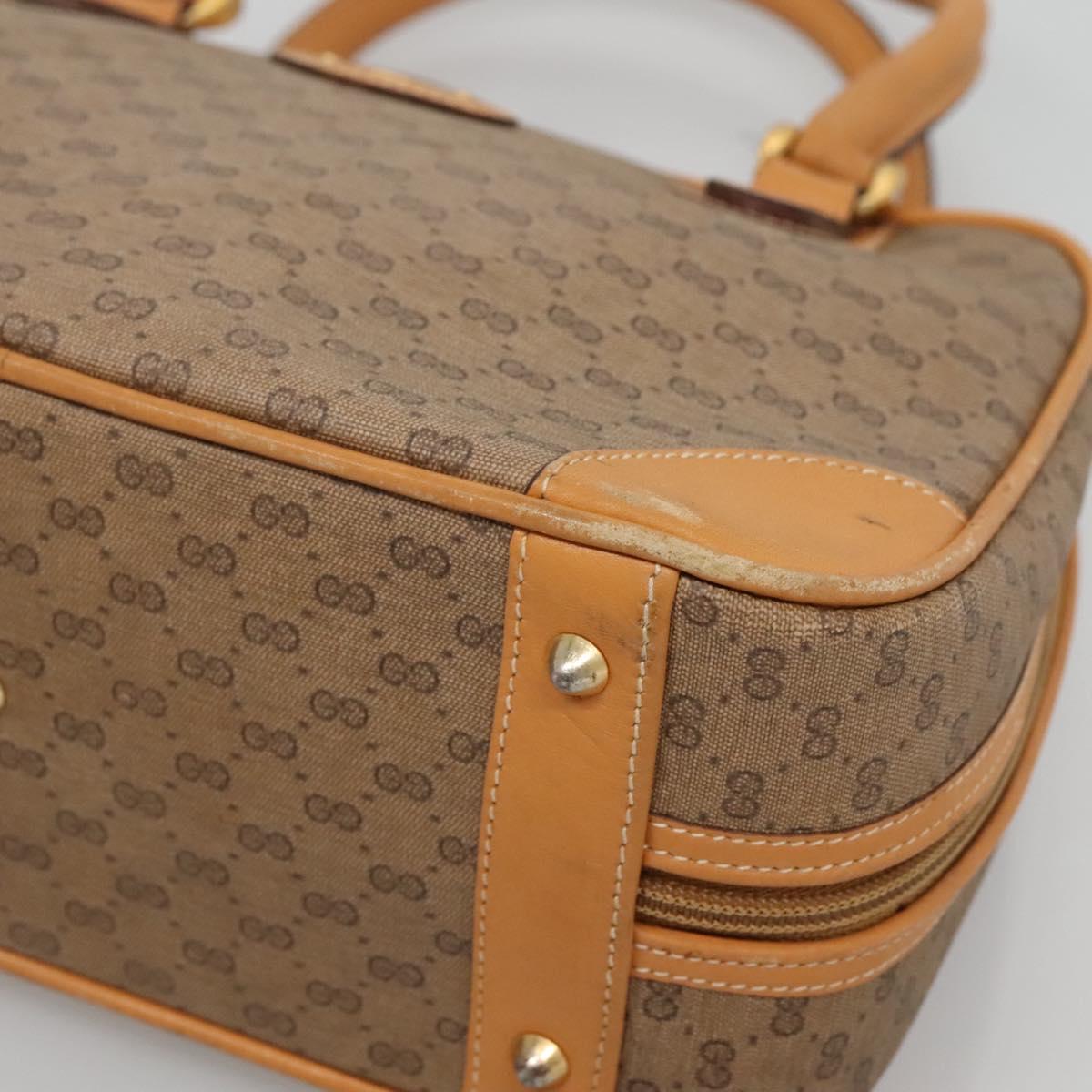 GUCCI Micro GG Supreme Hand Bag PVC Beige Gold 000 39 0030 Auth BA3431
