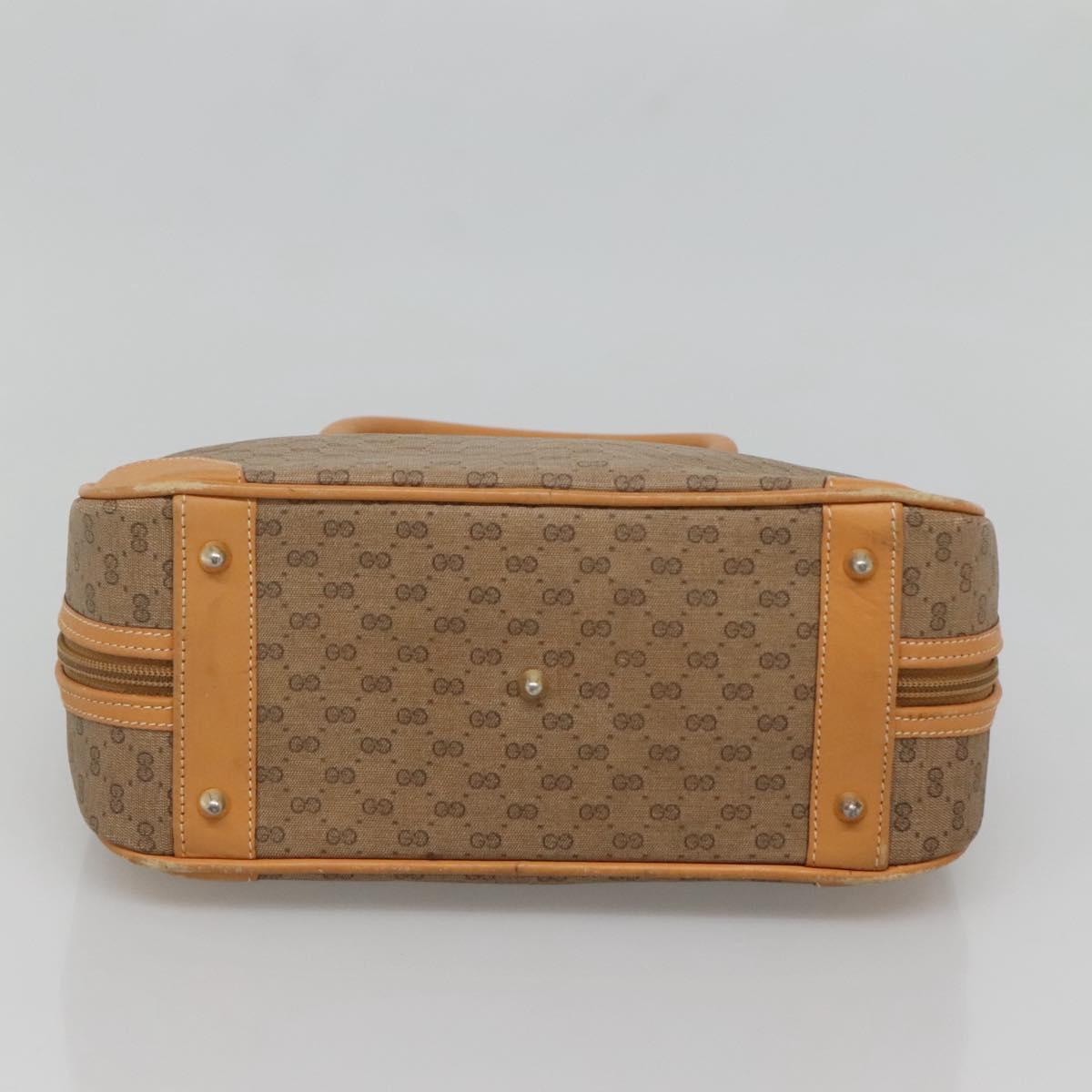 GUCCI Micro GG Supreme Hand Bag PVC Beige Gold 000 39 0030 Auth BA3431