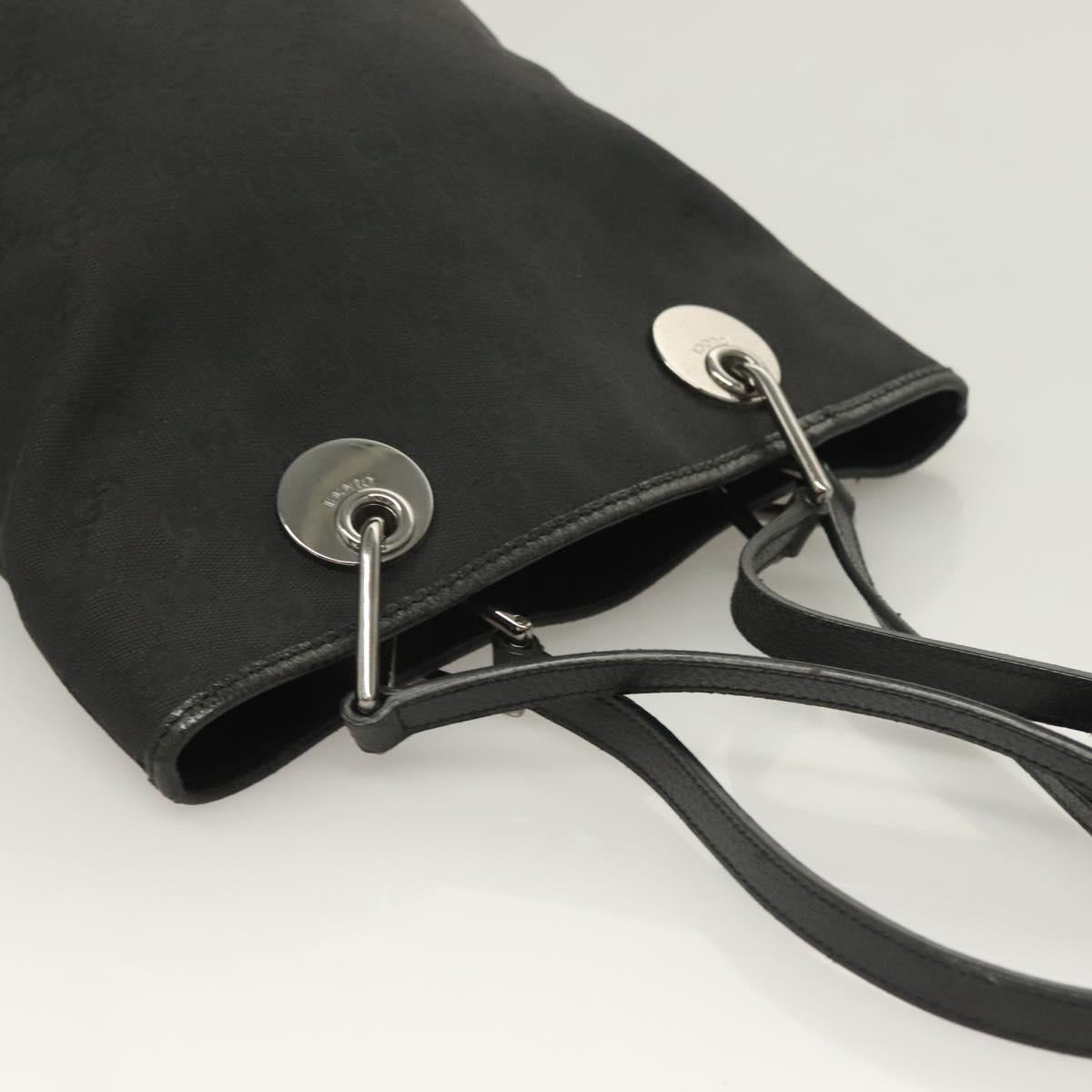 GUCCI GG Canvas Tote Bag Black 120840 Auth BA3441