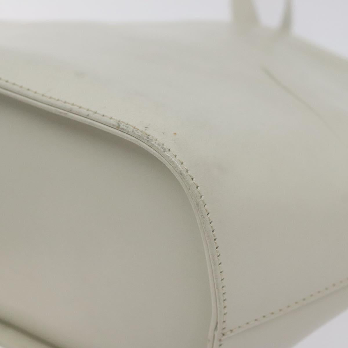 Salvatore Ferragamo Shoulder Bag Leather White Gold Auth BA3469