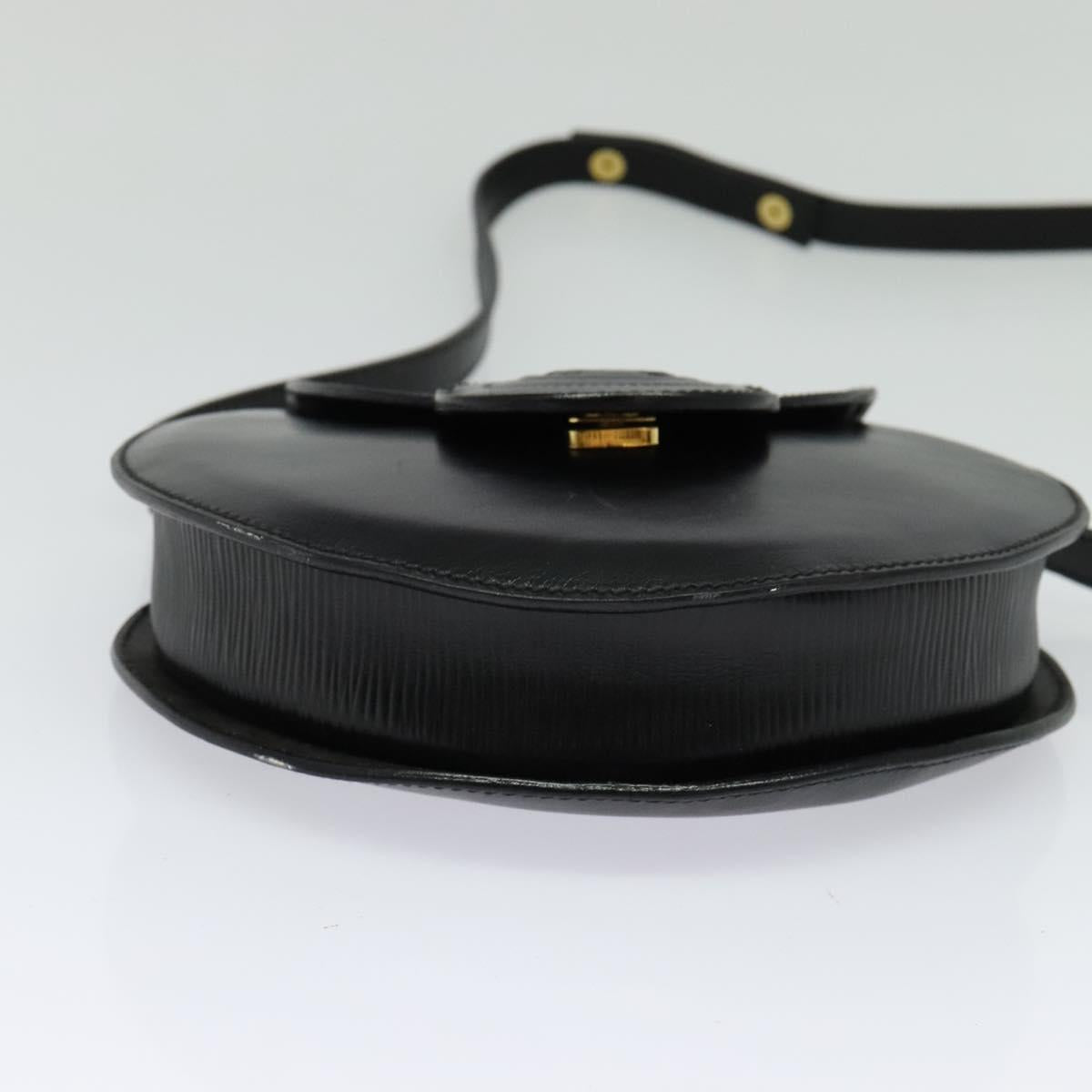 FENDI Shoulder Bag Leather Black Gold Auth BA3472