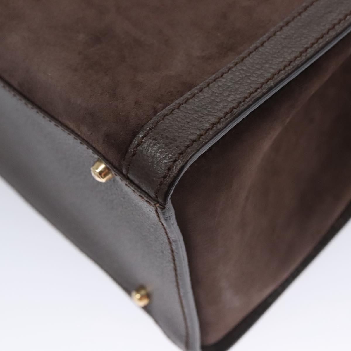 GUCCI Bamboo Hand Bag Suede Brown Gold 002 2853 0260 0 Auth BA348