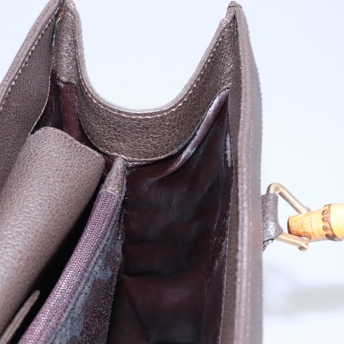 GUCCI Bamboo Hand Bag Suede Brown Gold 002 2853 0260 0 Auth BA348