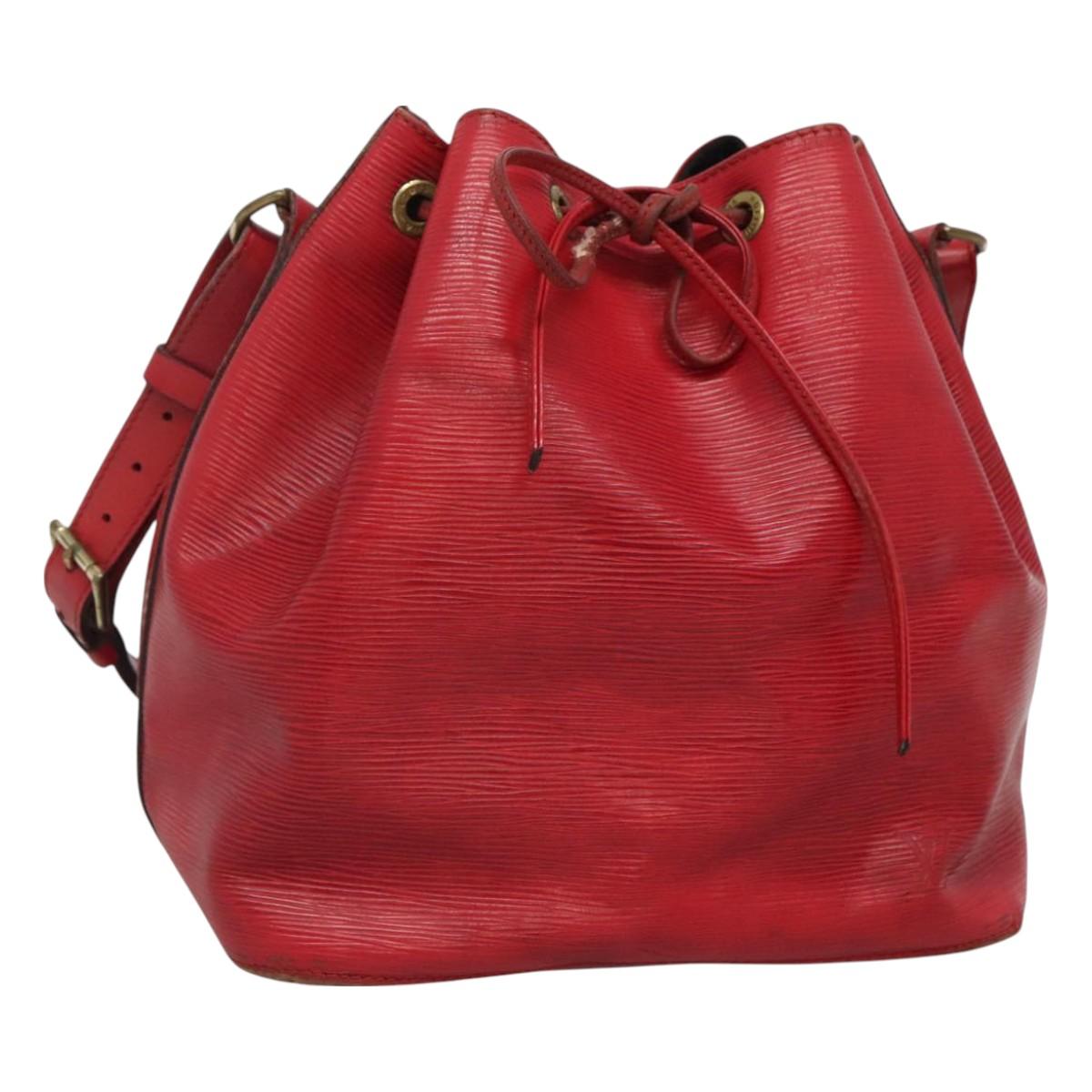 LOUIS VUITTON Epi Petit Noe Shoulder Bag Red M44107 LV Auth BA3486