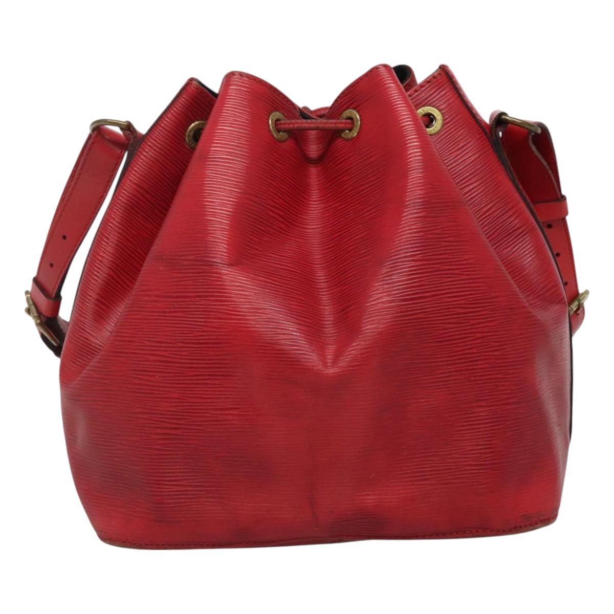 LOUIS VUITTON Epi Petit Noe Shoulder Bag Red M44107 LV Auth BA3486