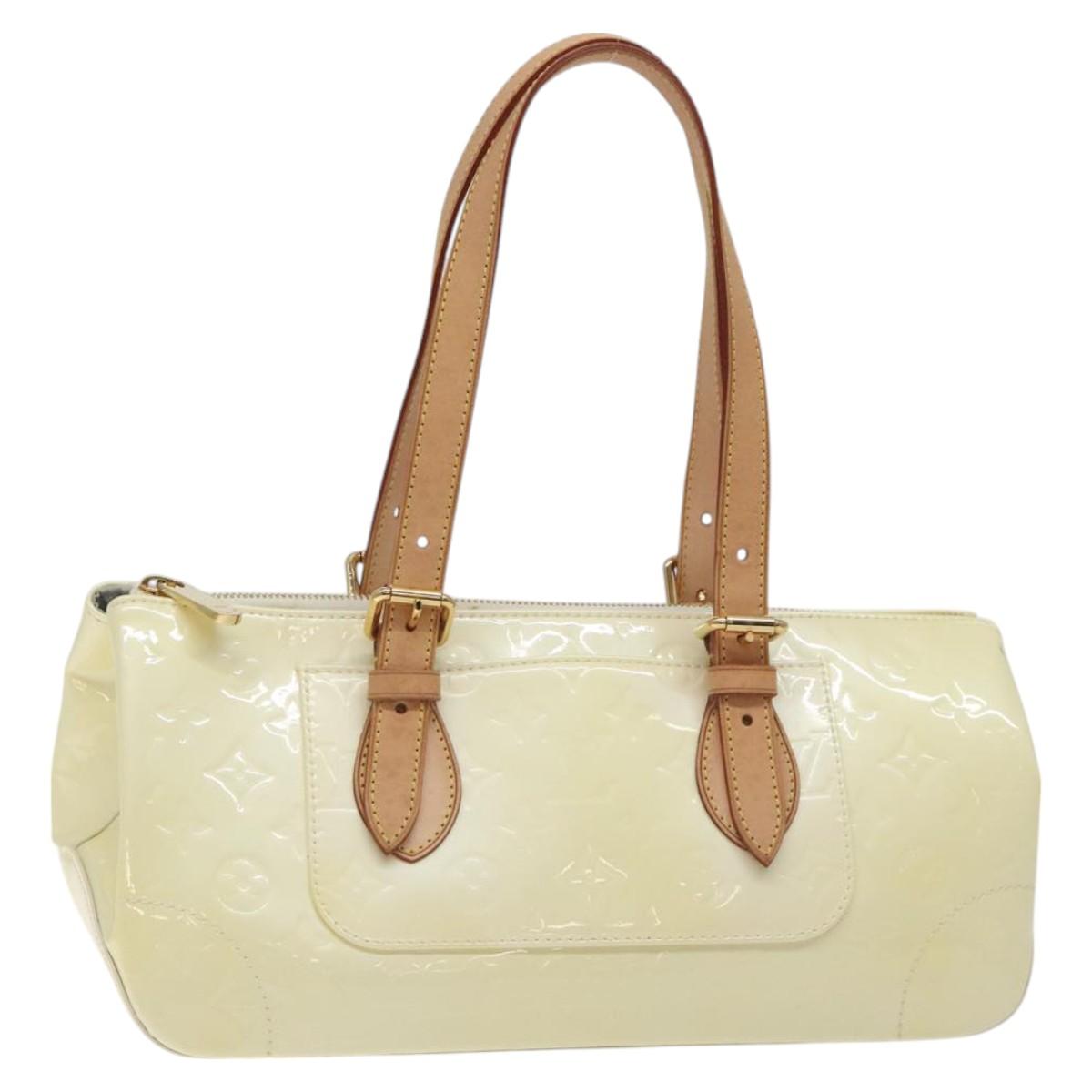 LOUIS VUITTON Monogram Vernis Rosewood Avenue Hand Bag Perle M93508 Auth BA3496