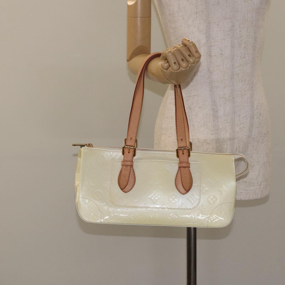 LOUIS VUITTON Monogram Vernis Rosewood Avenue Hand Bag Perle M93508 Auth BA3496