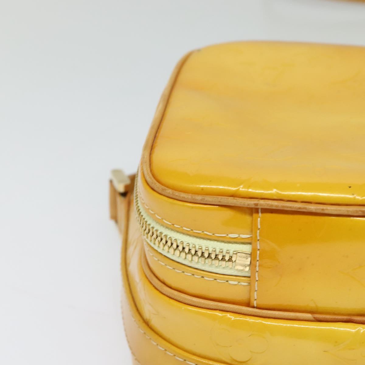 LOUIS VUITTON Monogram Vernis Wooster Bag Lime Yellow M91075 LV Auth BA3504
